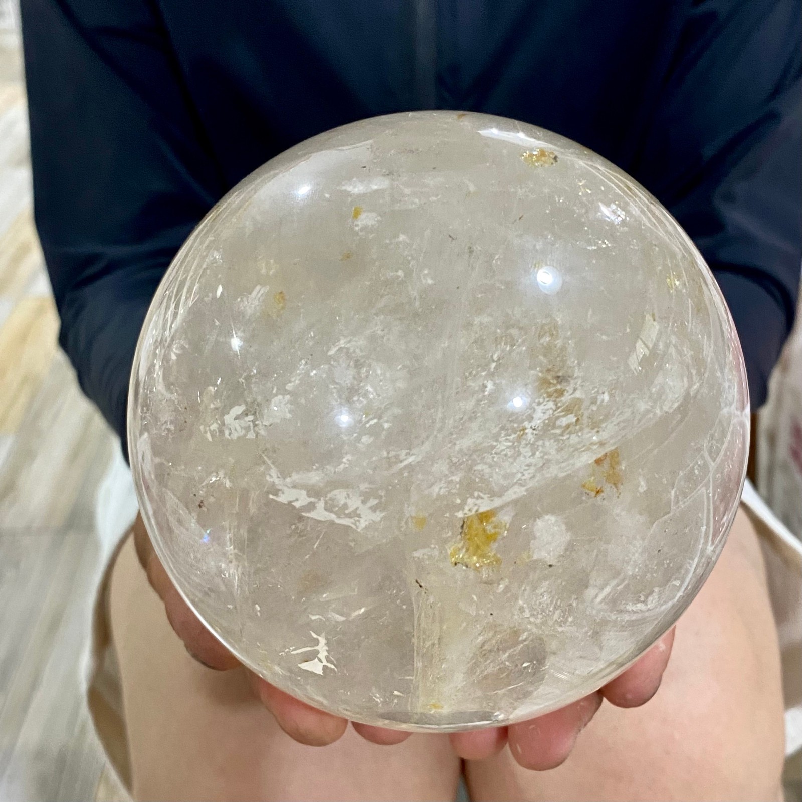 5.04LB Natural clear quartz sphere quartz crystal ball reiki Energy healing