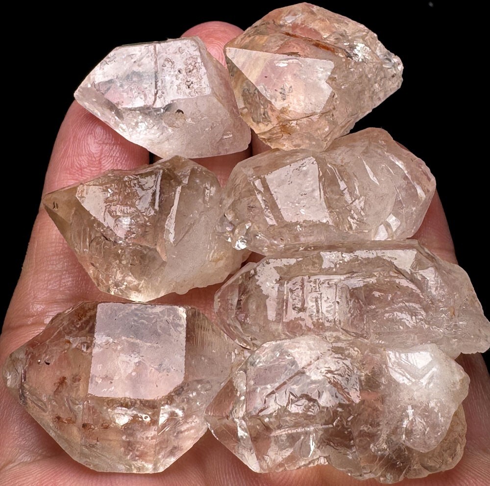 110g 7PC Diamond Grade! Super FENSTER Quartz Skeletal Quartz Crystal Point s845
