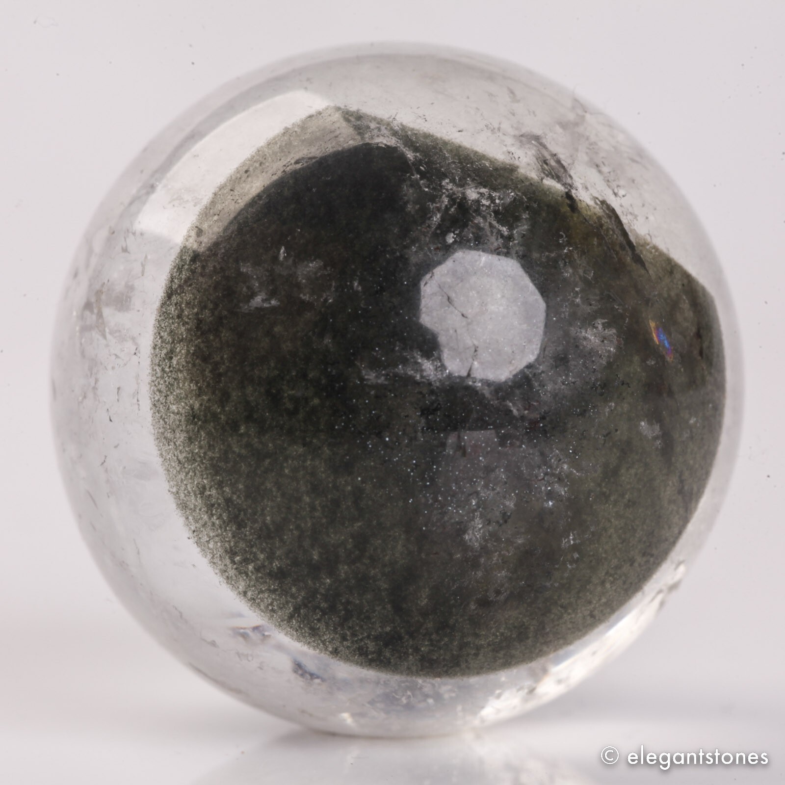 48g32mm Natural Garden/Phantom/Ghost/Lodolite Quartz Crystal Sphere Healing Ball