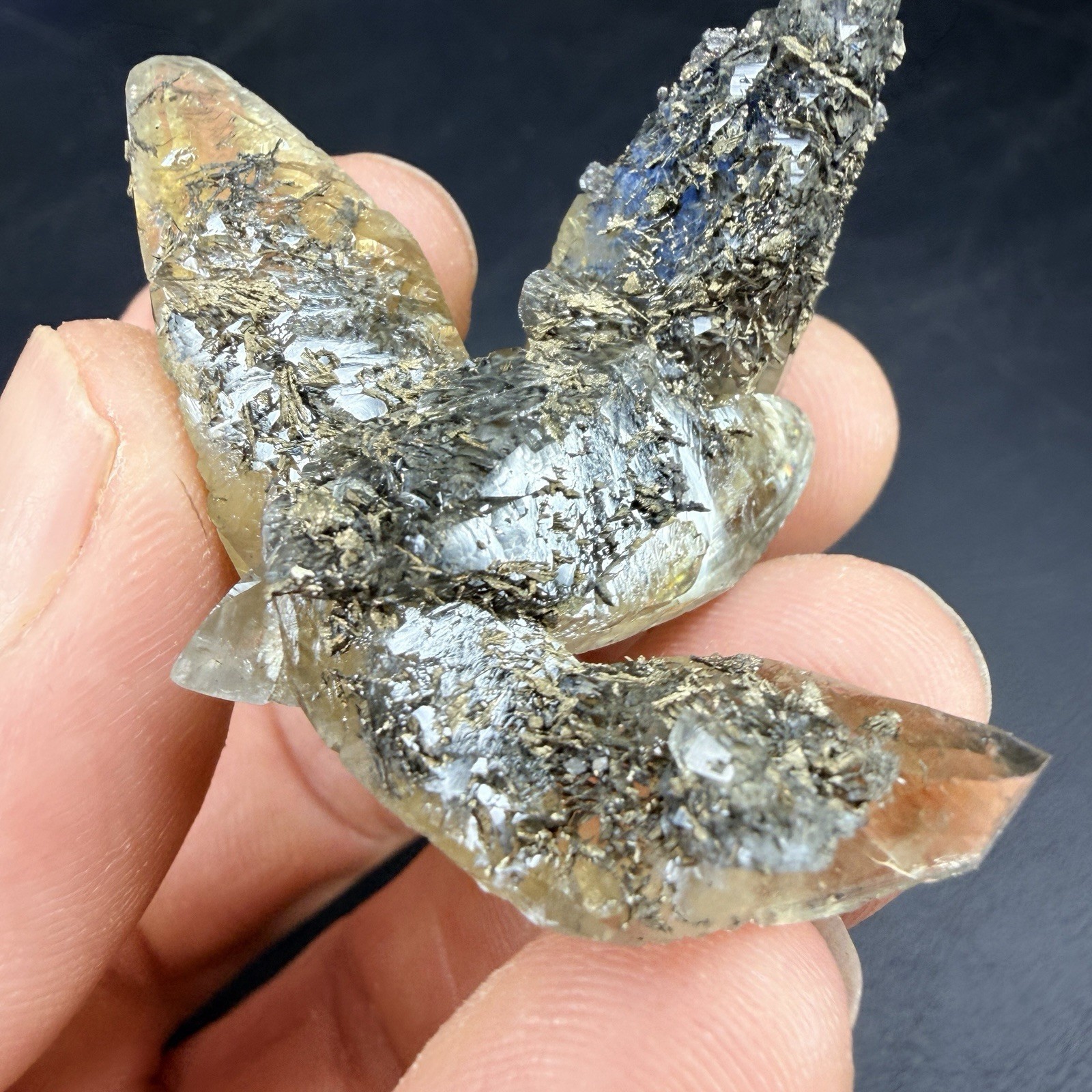 Golden Calcite Crystals with Chalcopyrite / Missouri *VIDEO*