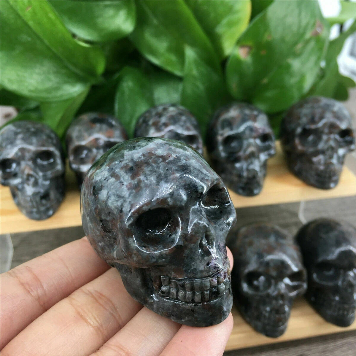 Yooperlite Crystal Skull Fluorescent Sodalite Quartz Carving Natural Decor Gift