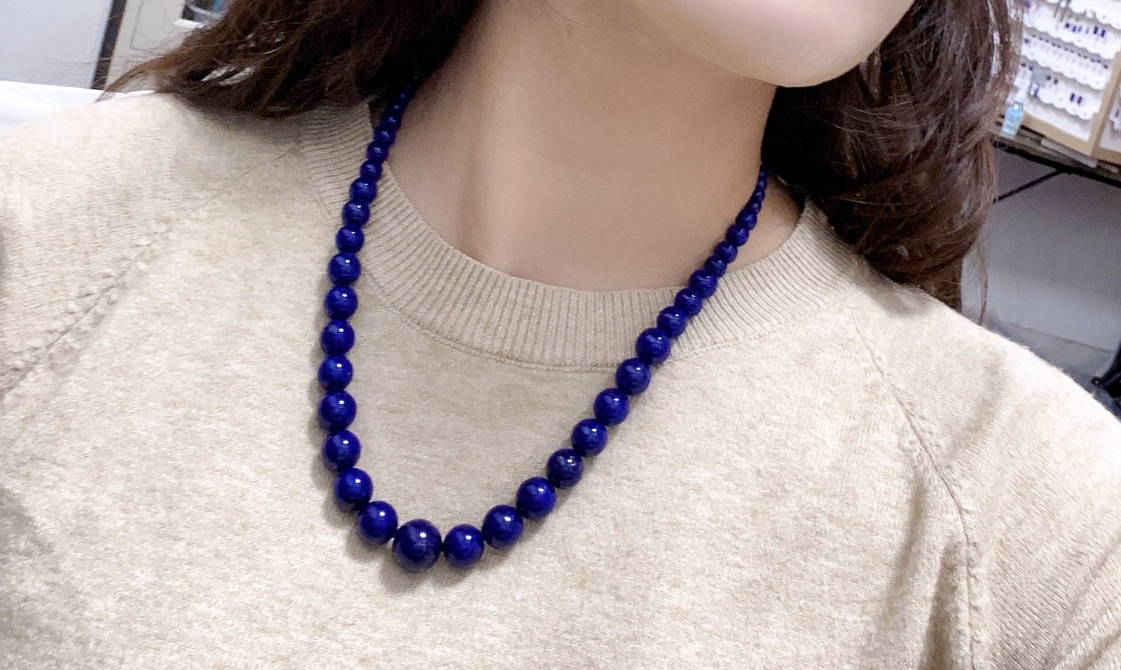 Handmade AAA Old Mine Graduated Strand S925 Silver Ethnic Chakra Ladies Ornament