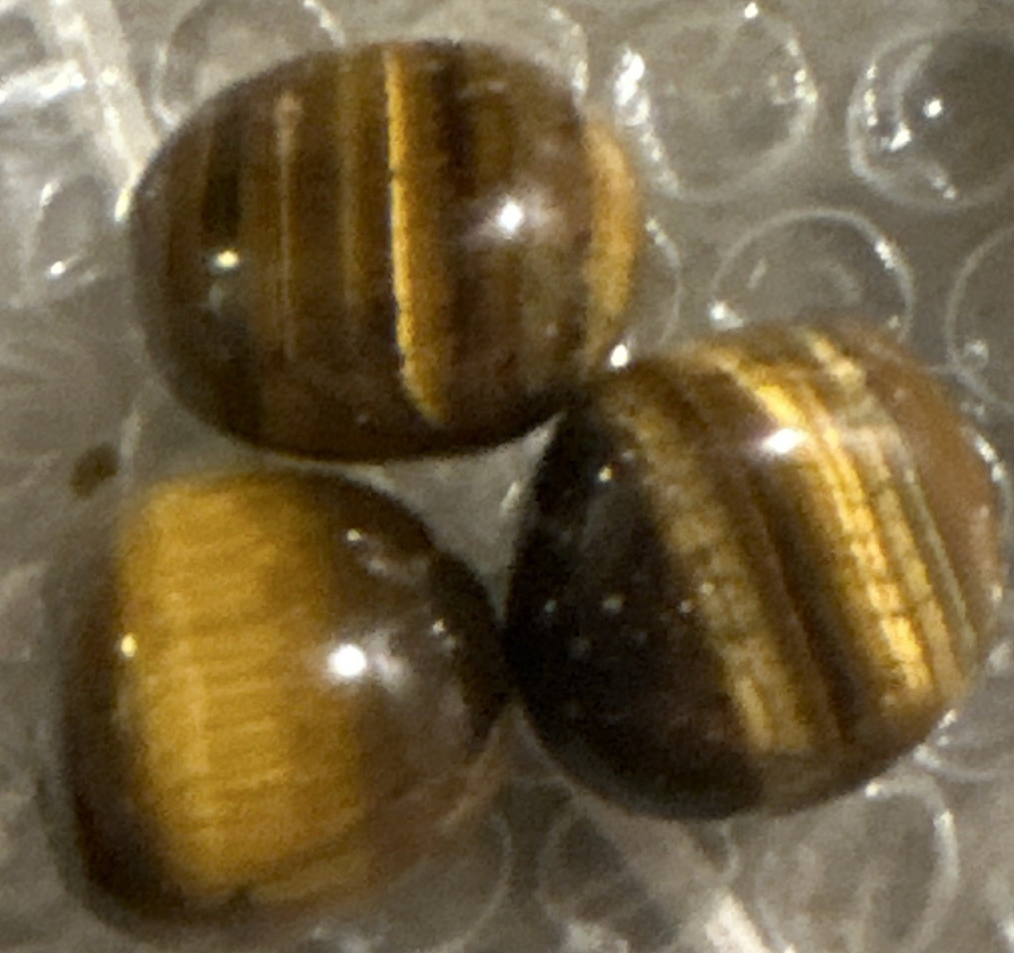 3 count- Tumbled Tigers Eye Crystal Stones, 0.5”- 1”, Golden Tiger’s Eye