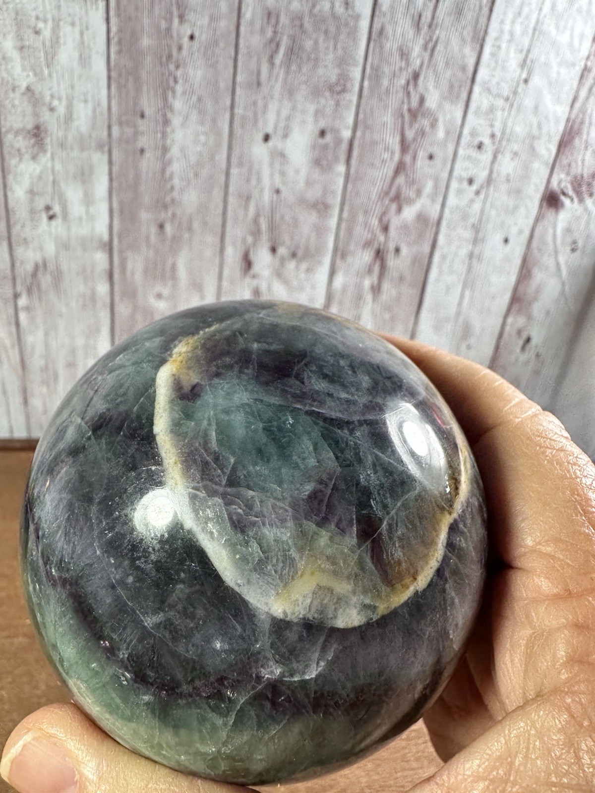 Flourite Sphere Green Purple Ball Gazing 1017 Gram See All Pics For True Beauty