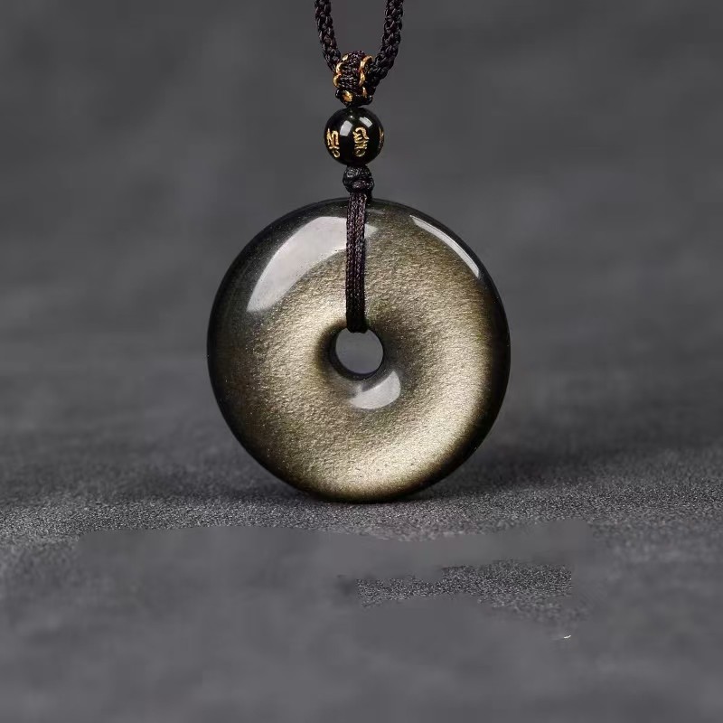 Natural Gold Obsidian Stone Fashion Pendant AAAA
