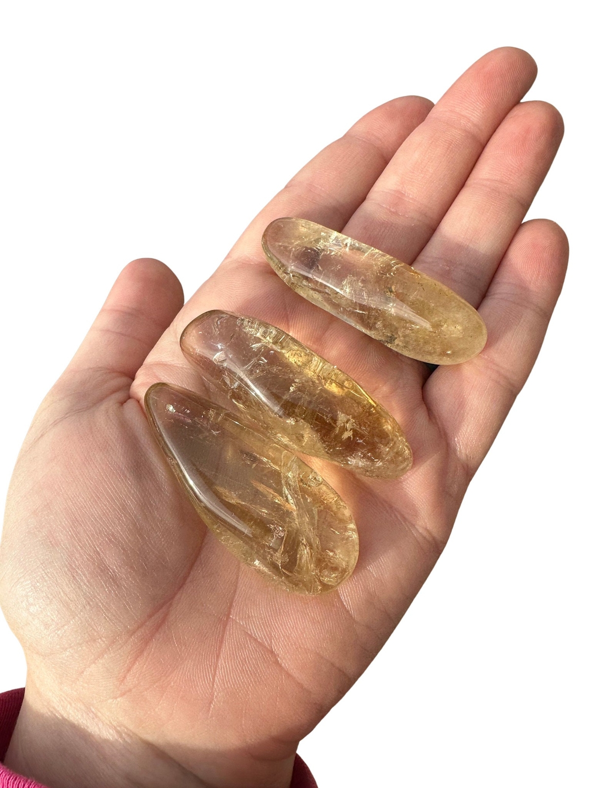 Natural Citrine Crystal Light (Grade AB) Natural Citrine Tumbled Stone, Zambia