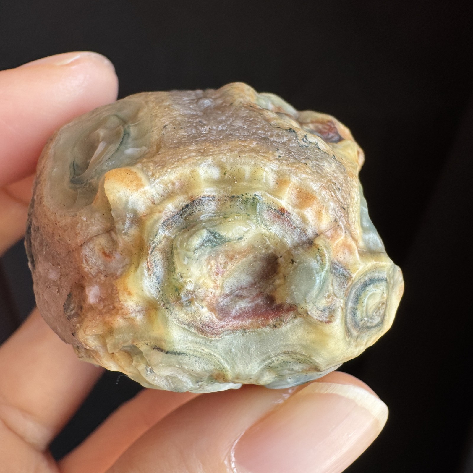 5cm/87g Natural Big Alxa Gobi Desert Colorful Eye Agate, Mongolia-1001