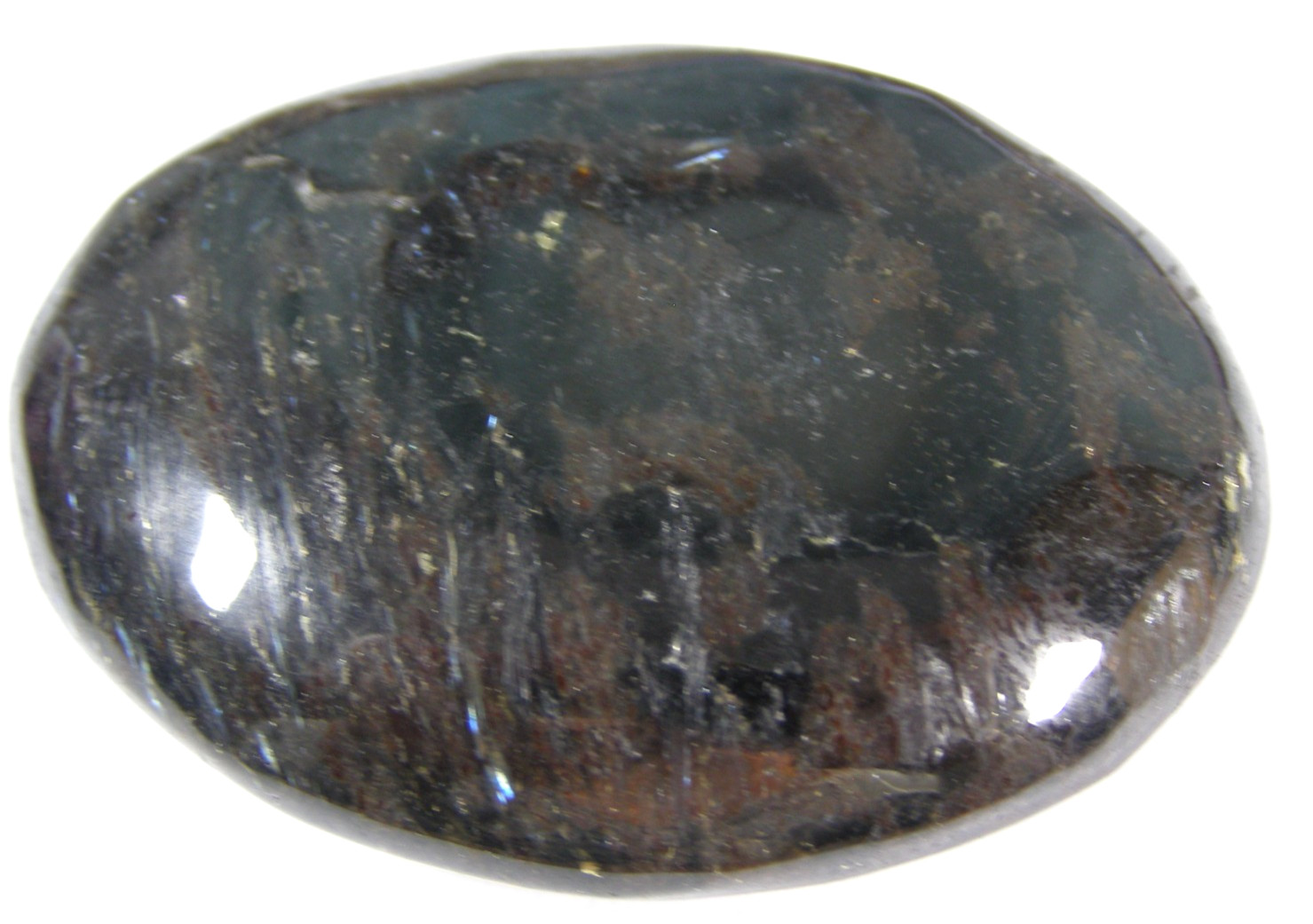 LOVELY EXTRA-LARGE ARFVEDSONITE PALMSTONE – 6.5 x 5.0 cms 127 gm