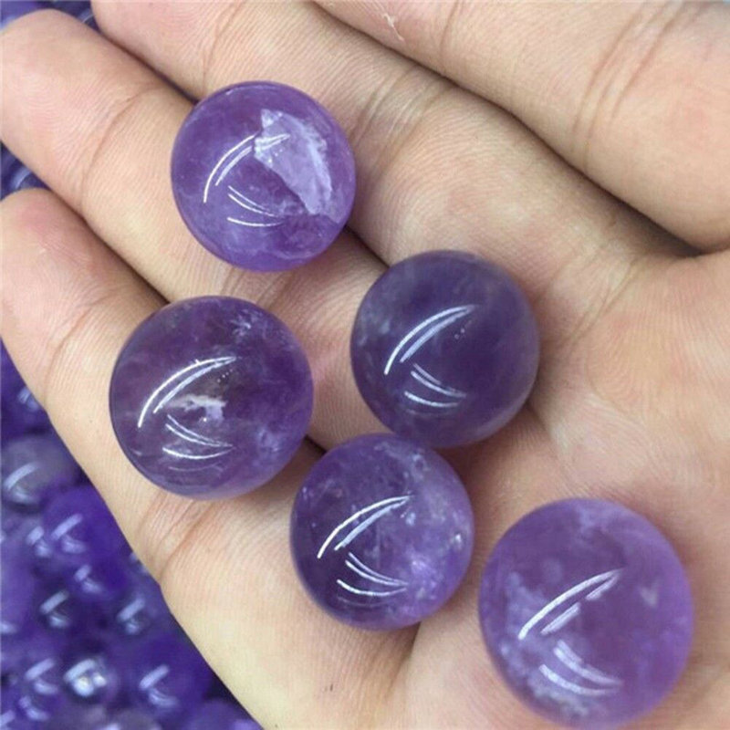 Natural Dreamy Amethyst Sphere Quartz Crystal Energy Mineral Stone Ball + Base