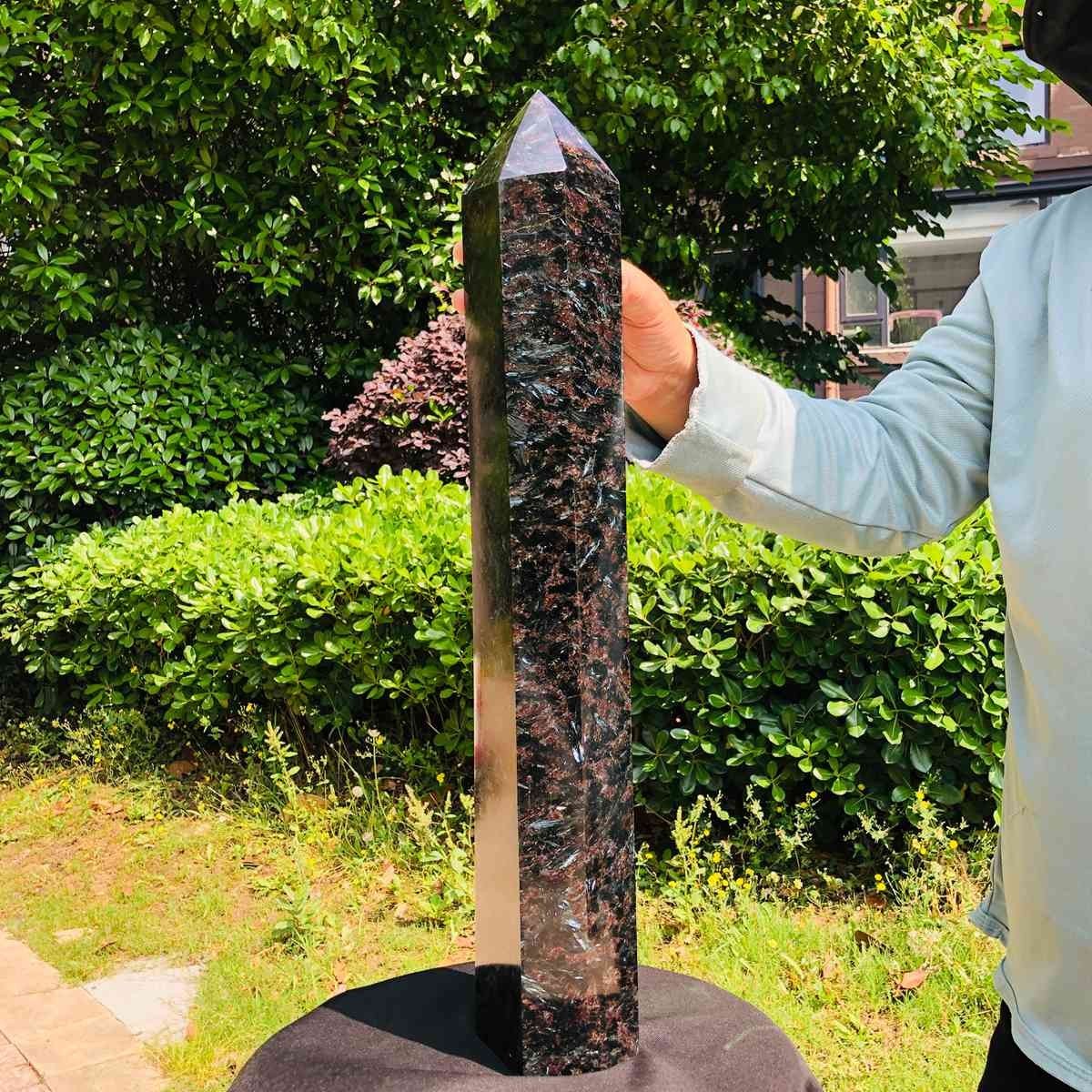 16.61LB Natural Fireworks Stone Obelisk Quartz Tower Crystal Wand Point Healing