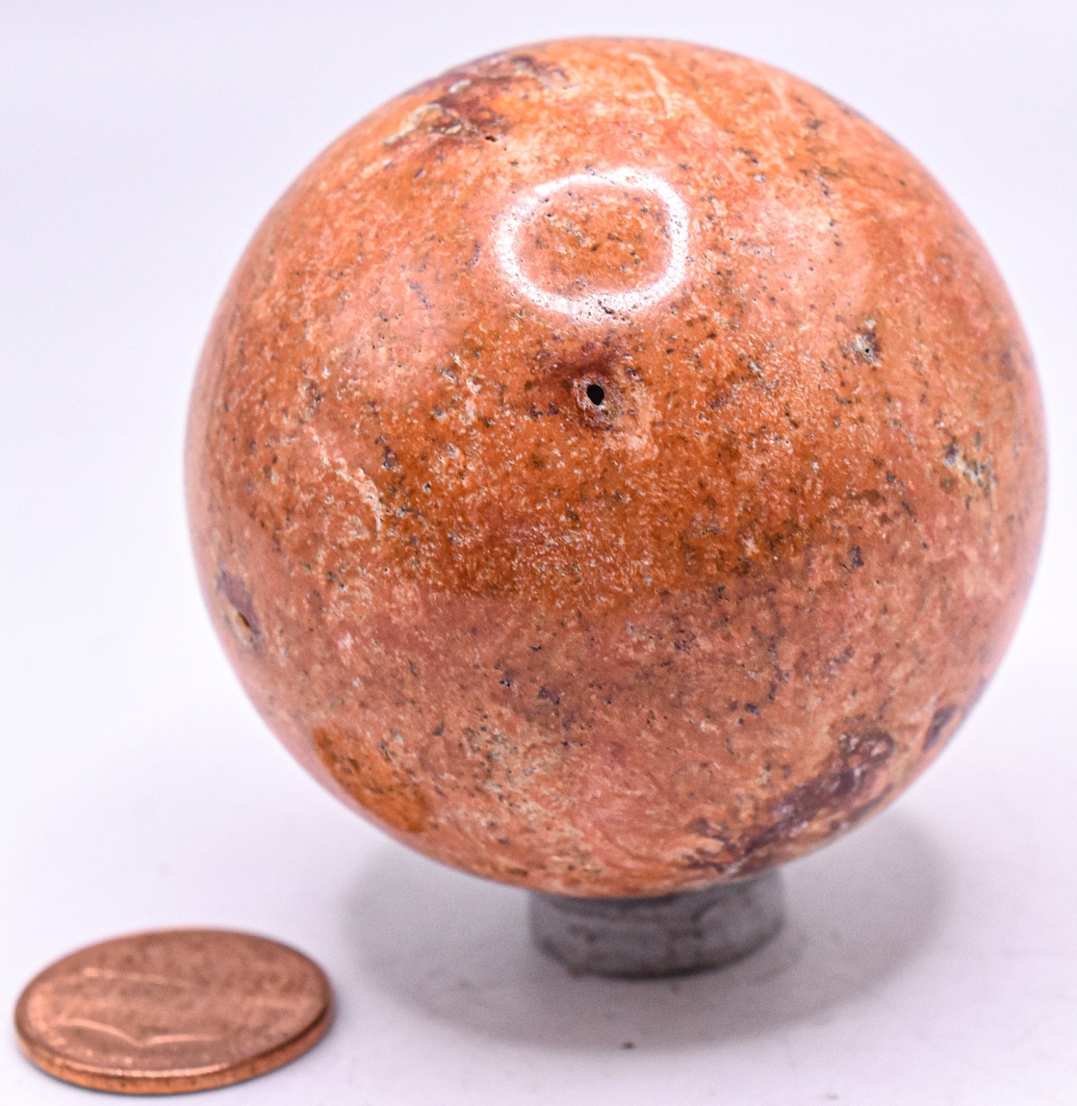 52mm Orange w/ Red Jasper Sphere Polished Natural Gemstone Mineral Ball – Peru