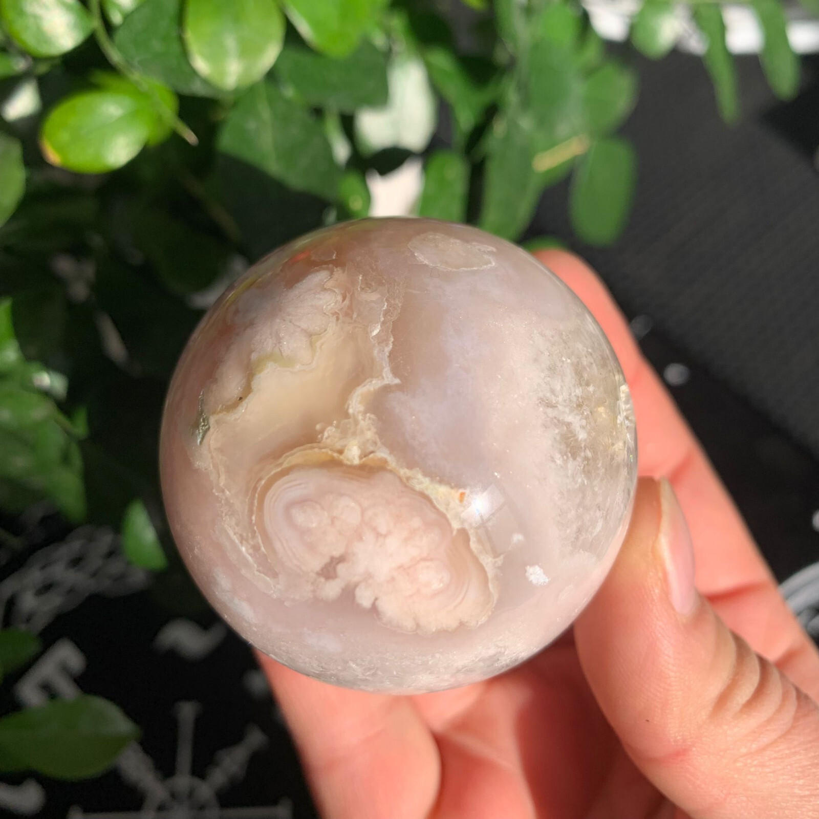 50mm Druzy Flower Agate Sphere Ball Quartz Crystal Mineral Specimen Healing