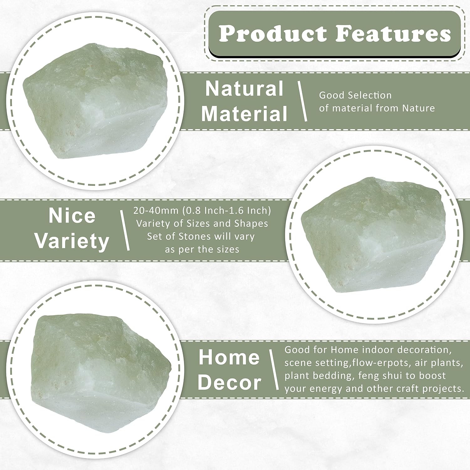 Green Jade Rough Gemstones for Jewelry Making, Raw Stones and Crystals Bulk