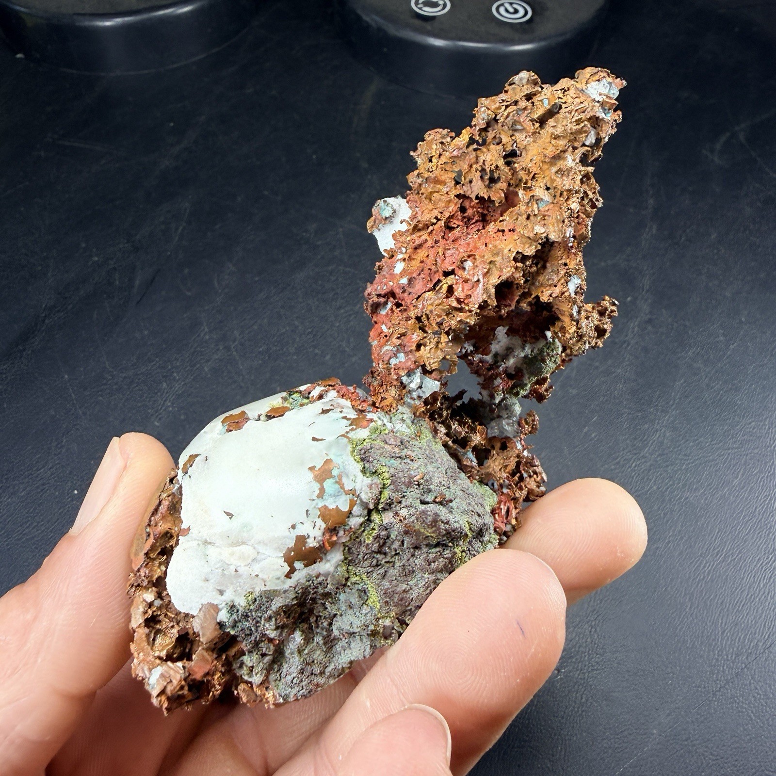 Datolite on Copper with Epidote from Caledonia Mine, Michigan *VIDEO*