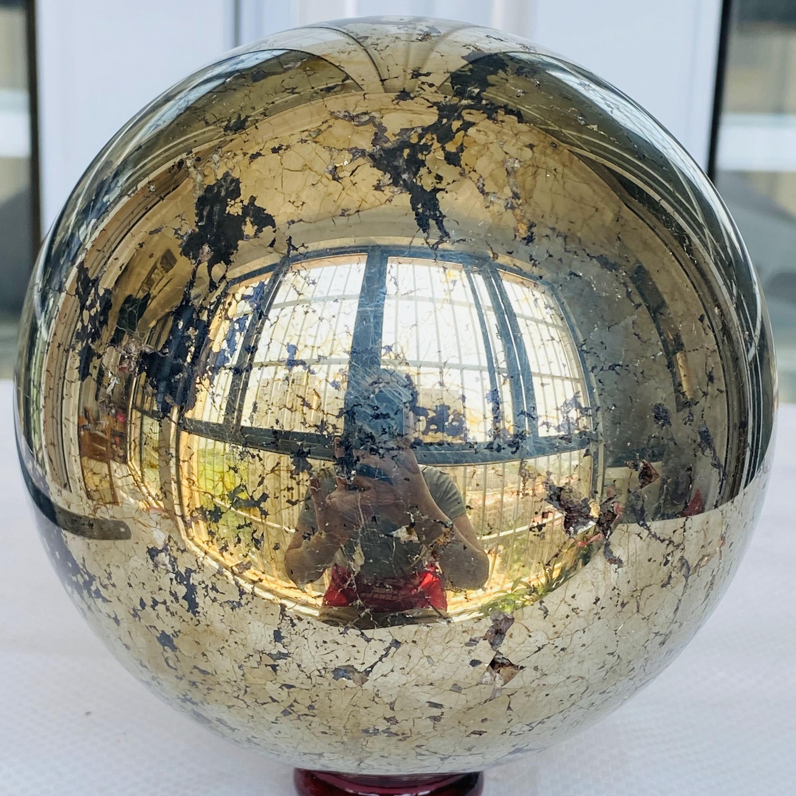 Natural Chalcopyrite Quartz Crystal Ball Energy Reiki Healing 4640g