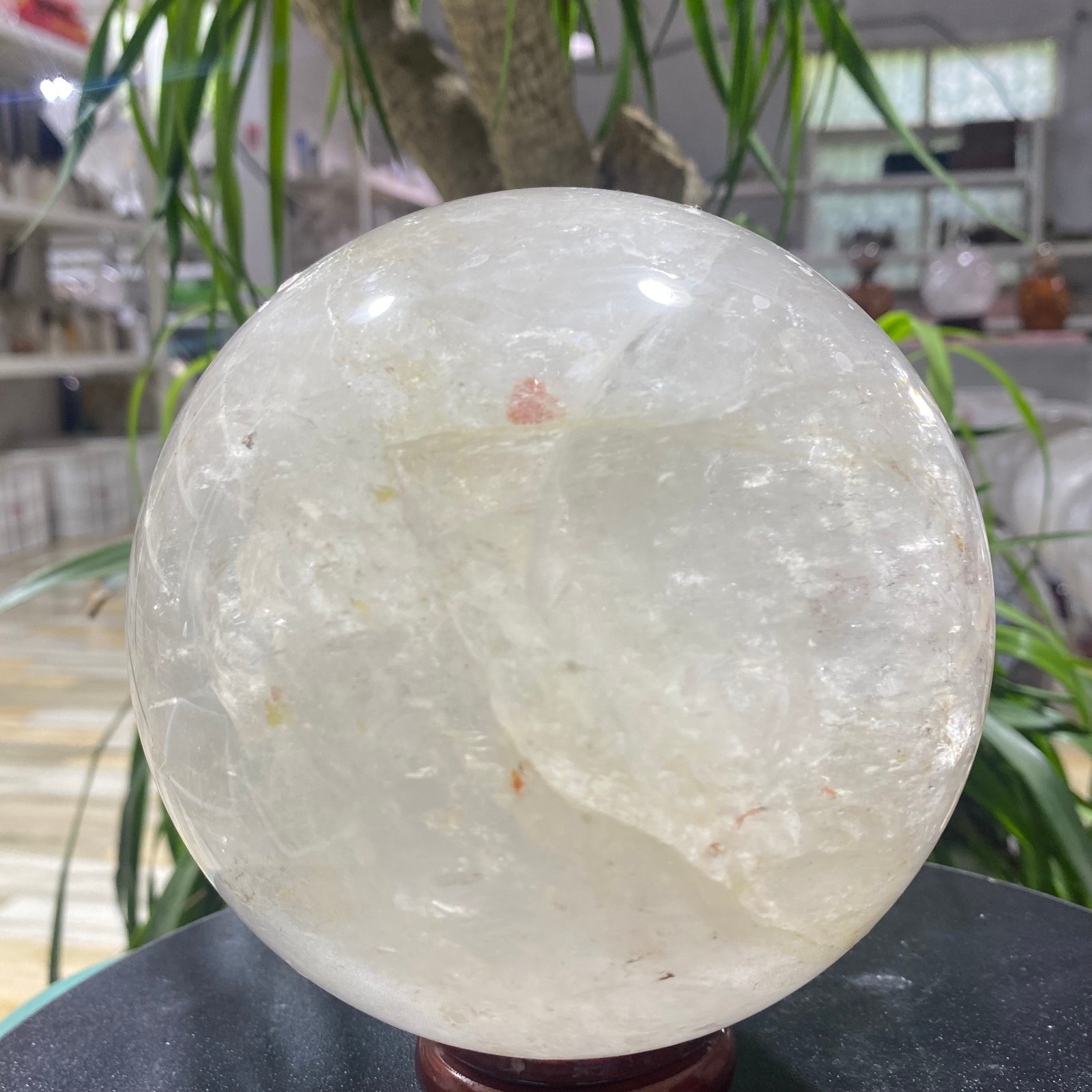 7.05LB white crystal transparent quartz crystal ball Reiki repair