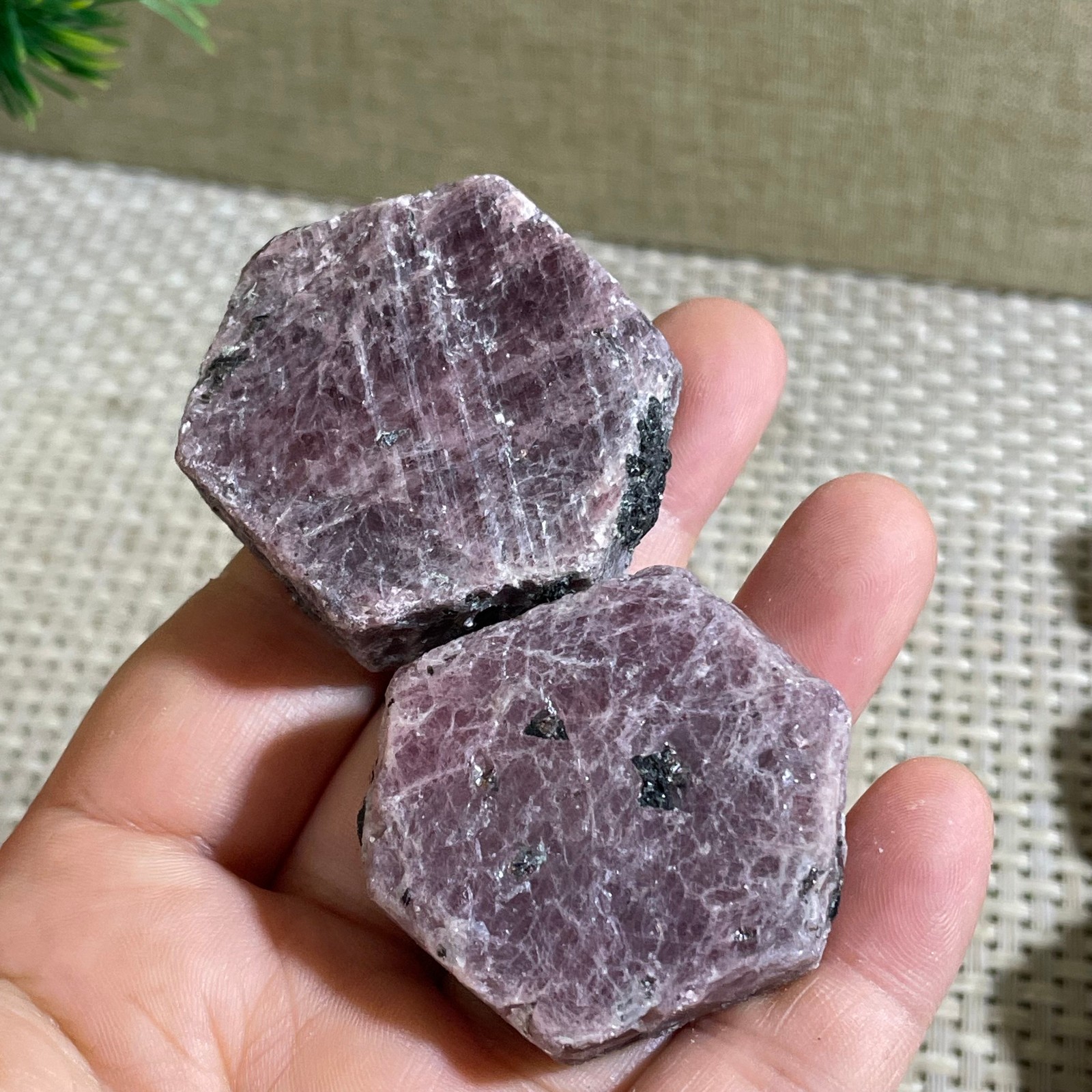 135g Red Corundum Ruby Rough Mineral Specimen reiki Healing 2pcs