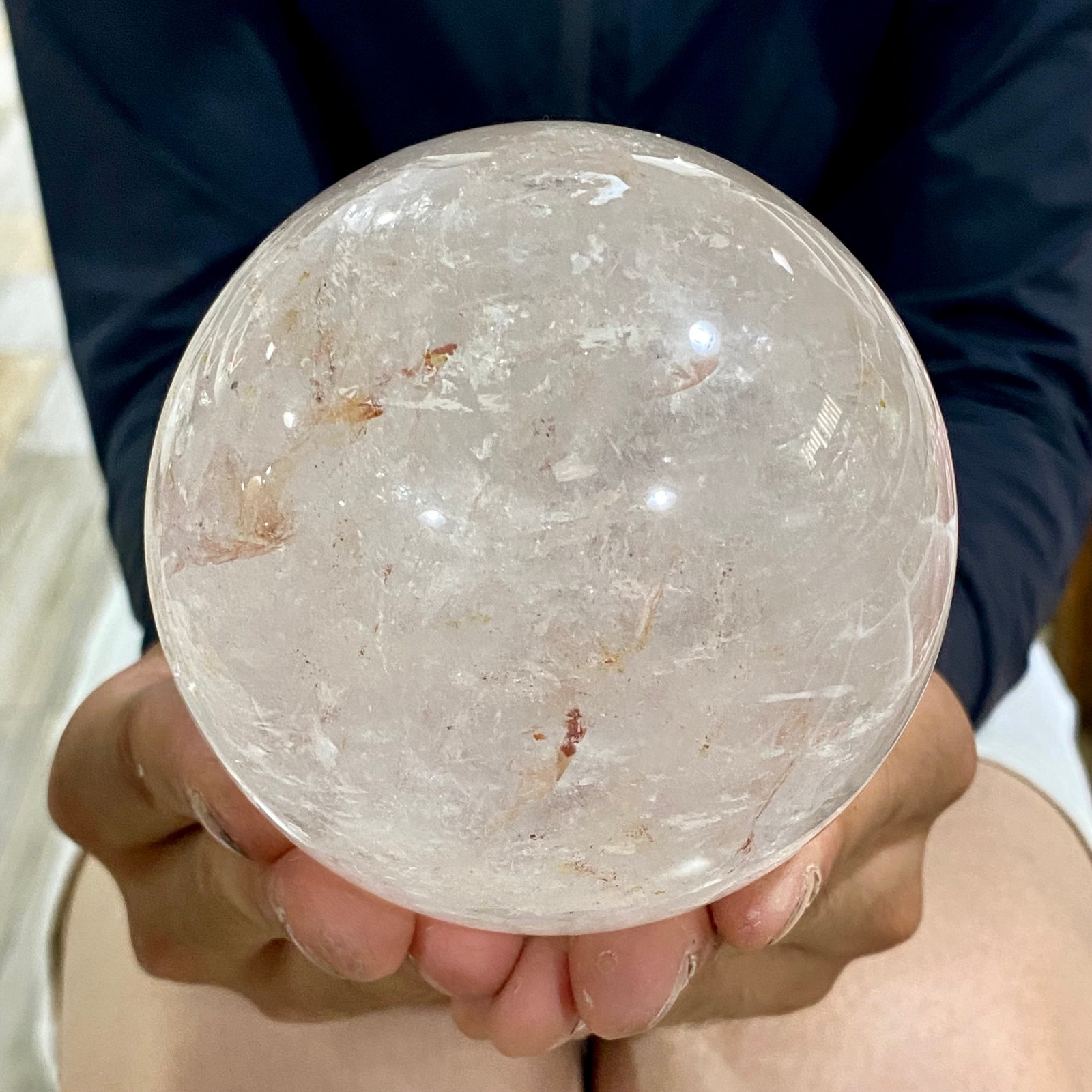 2.42LB Natural clear quartz sphere quartz crystal ball reiki Energy healing