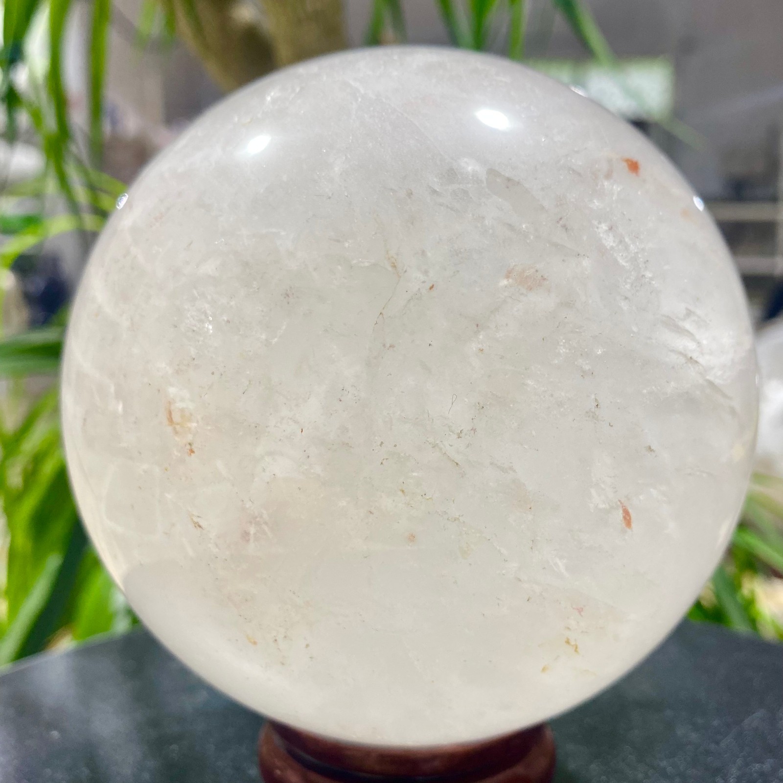 4.62LB white crystal transparent quartz crystal ball Reiki repair