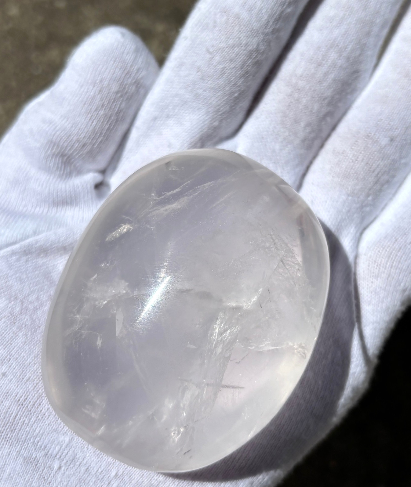 USA SALE 286g LOT 2 LARGE-R GIRASOL QUARTZ PALMSTONES PALM STONES PALM STONE