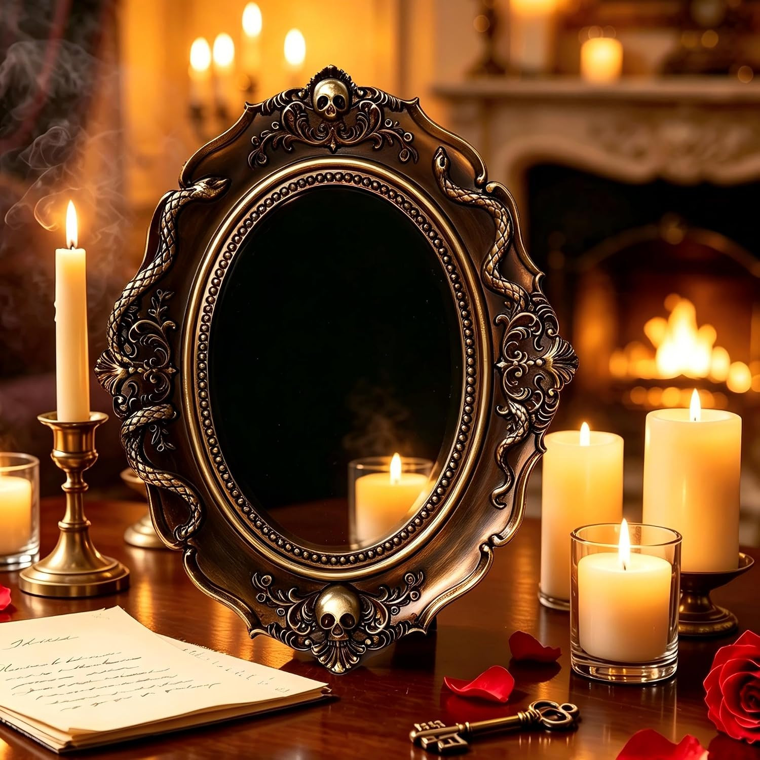 Handcrafted Obsidian Scrying Mirror for Tarot, Meditation & Home Decor