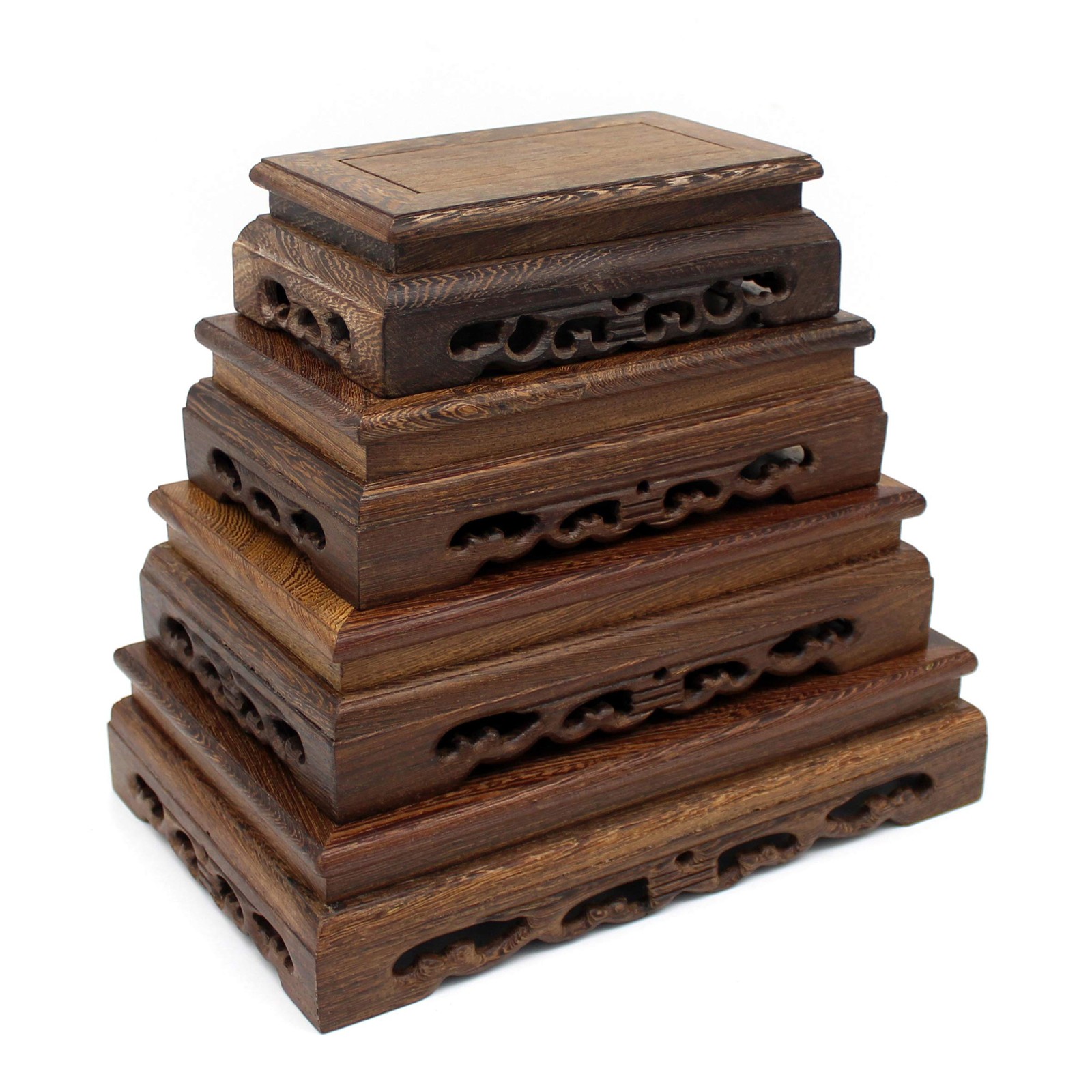 CVHOMEDECO. Primitives Rustic Rosewood Rectangle Display Stand Vase Pot Base …
