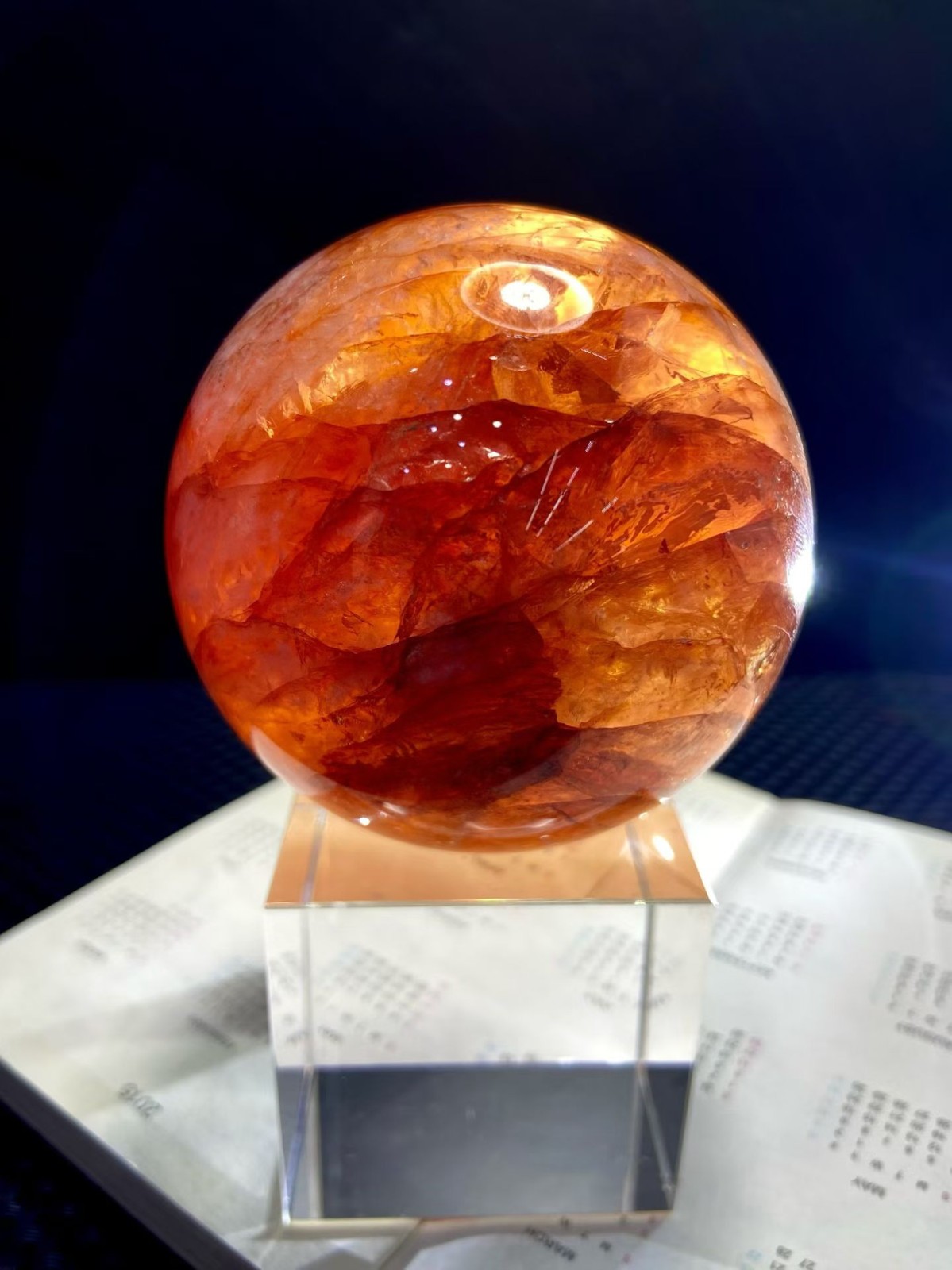 73MM rare Natural Red Hematoid Quartz crystal Quartz Ball Crystal Sphere
