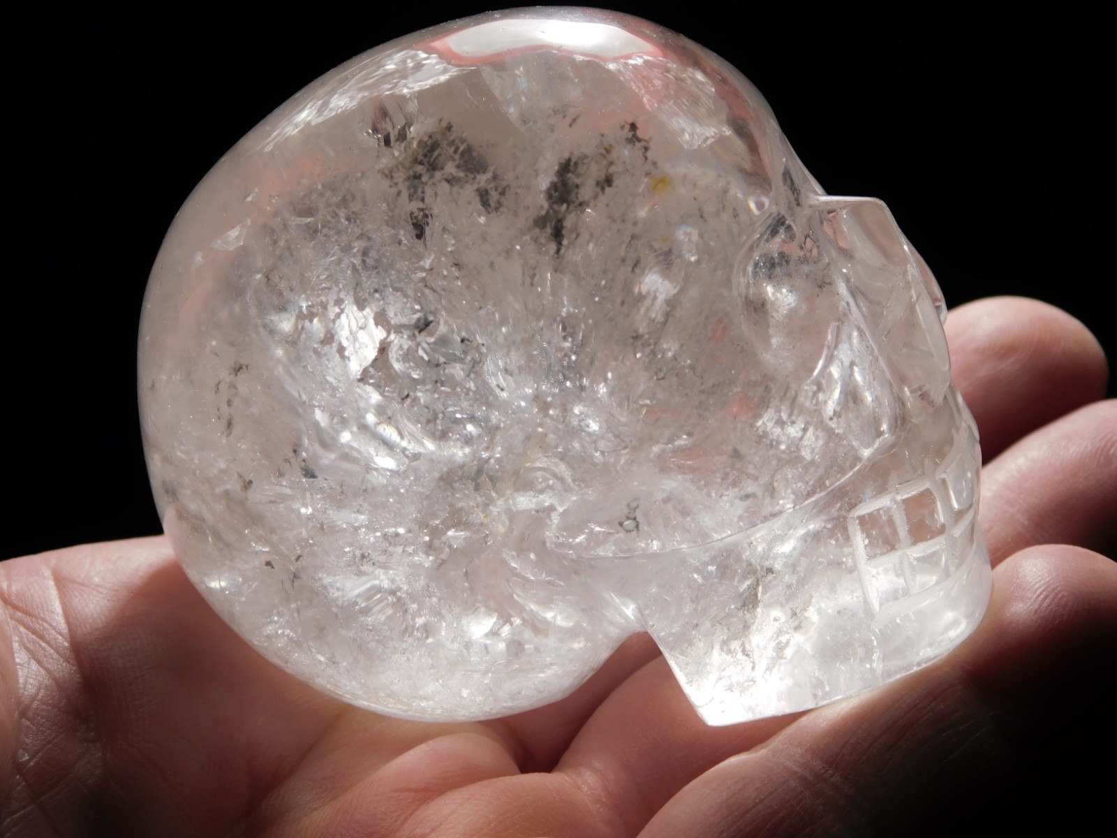 Super Translucent! Quartz Crystal SKULL Carved in Brazil 307gr