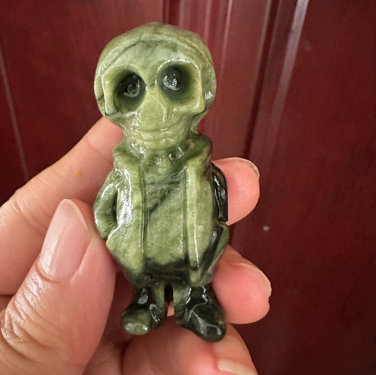 1pc Natural ophiolite Quartz Carved skull Crystal Reiki decor gift