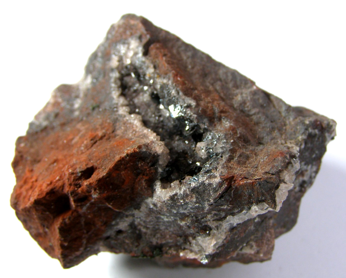 NATURAL QUARTZ CRYSTALS on HAEMATITE PIECE 6.2 cms 192 gms, Cumbria, UK BRITISH