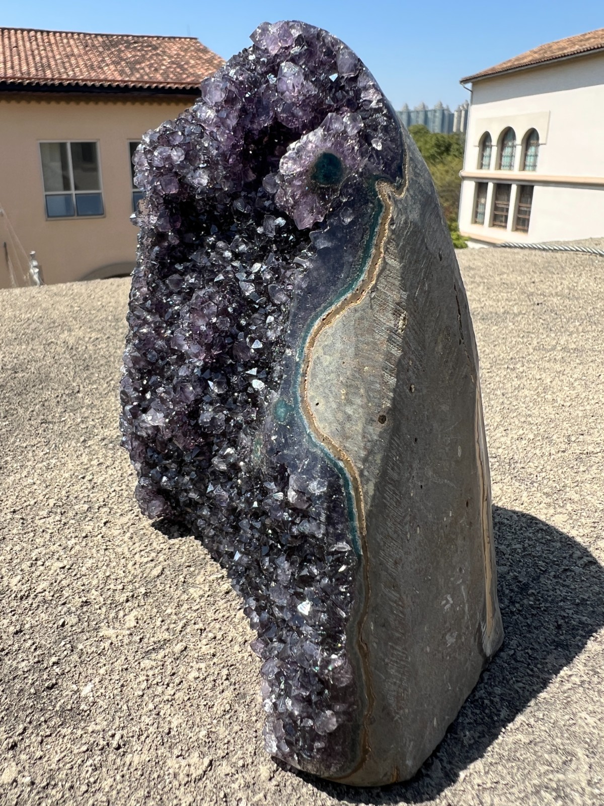Natural Large Amethyst Crystal Cluster, Raw Amethyst Geode, Dark Purple Amethyst