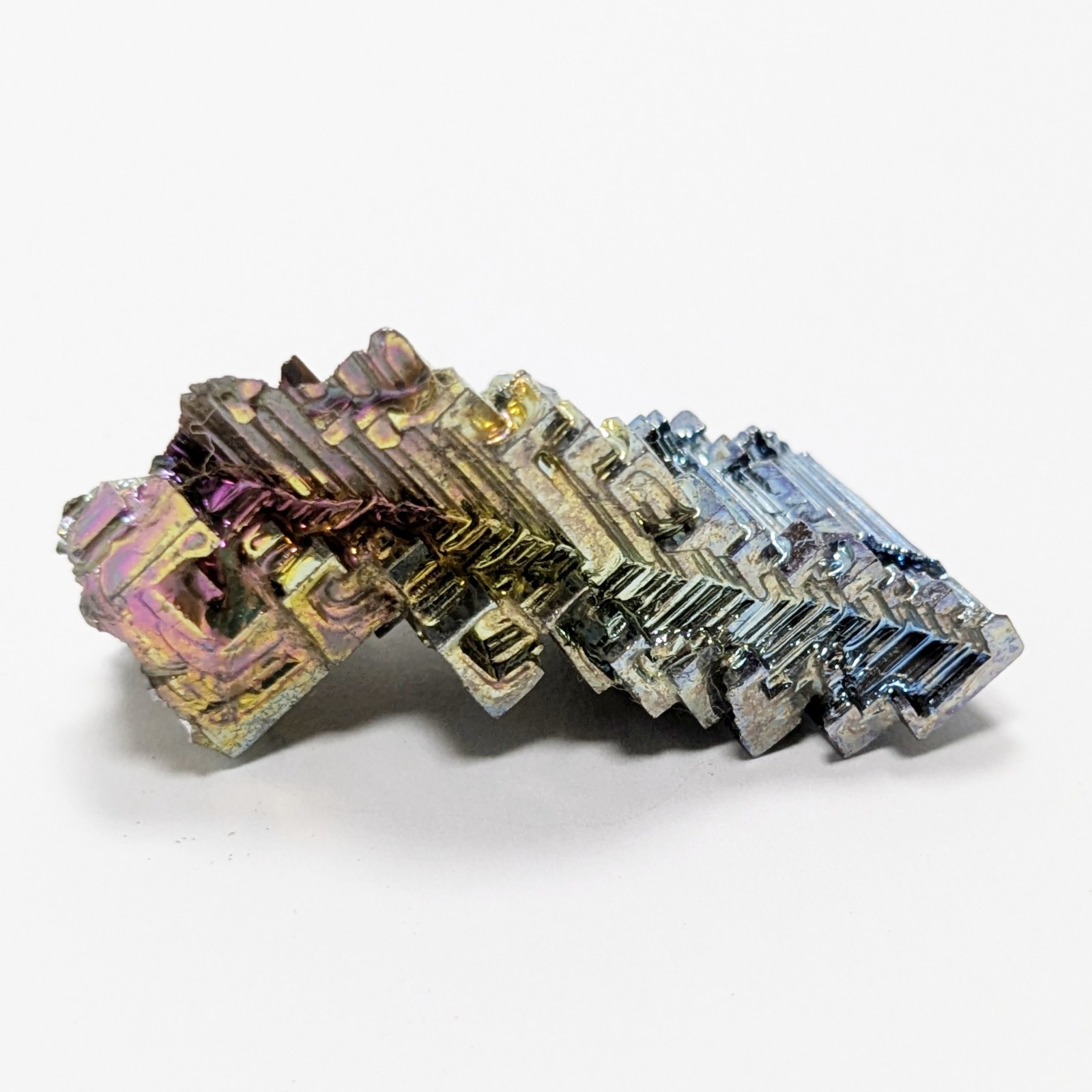 Bismuth rainbow iridescent crystal cluster mineral specimen 27 grams 44mm long