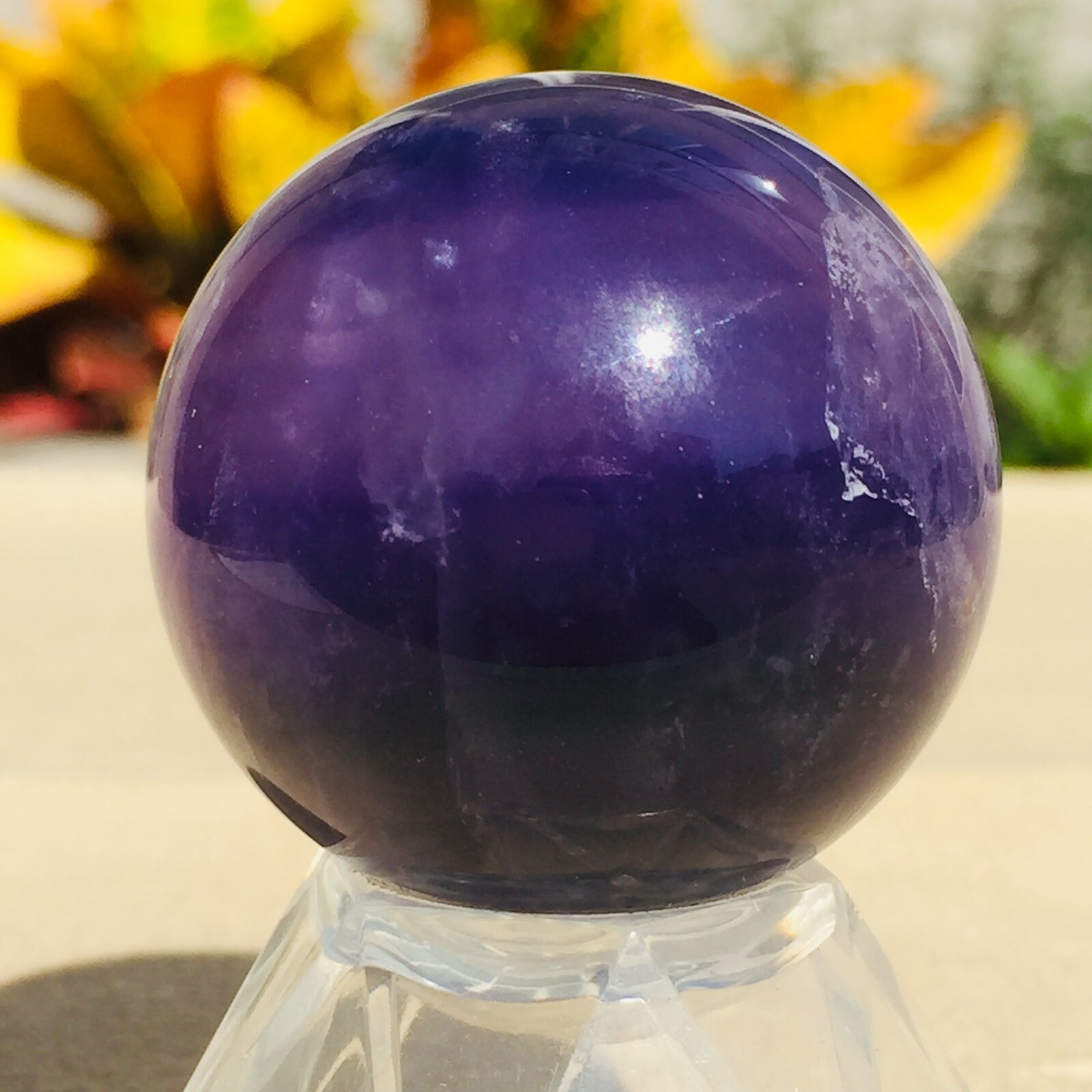 100g Fine Natural Dark Purple Fluorite Quartz Crystal Sphere Ball Healing