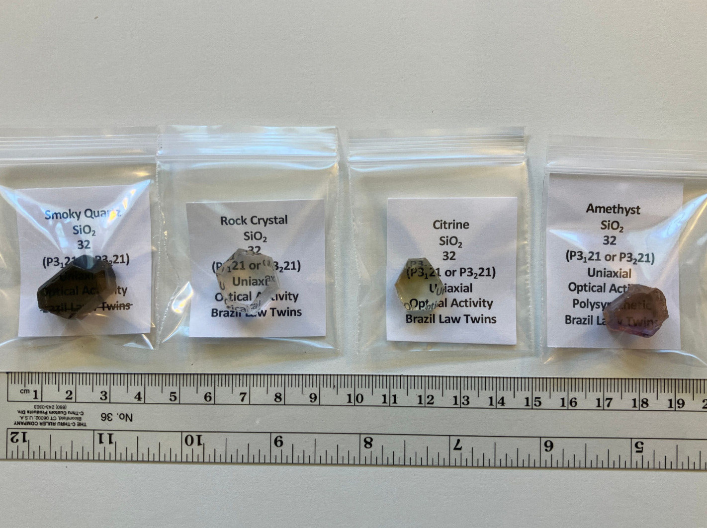 Snellius Minerals Quartz Slice Variety Pack (Citrine, Smoky, Amethyst, Rock) QV1