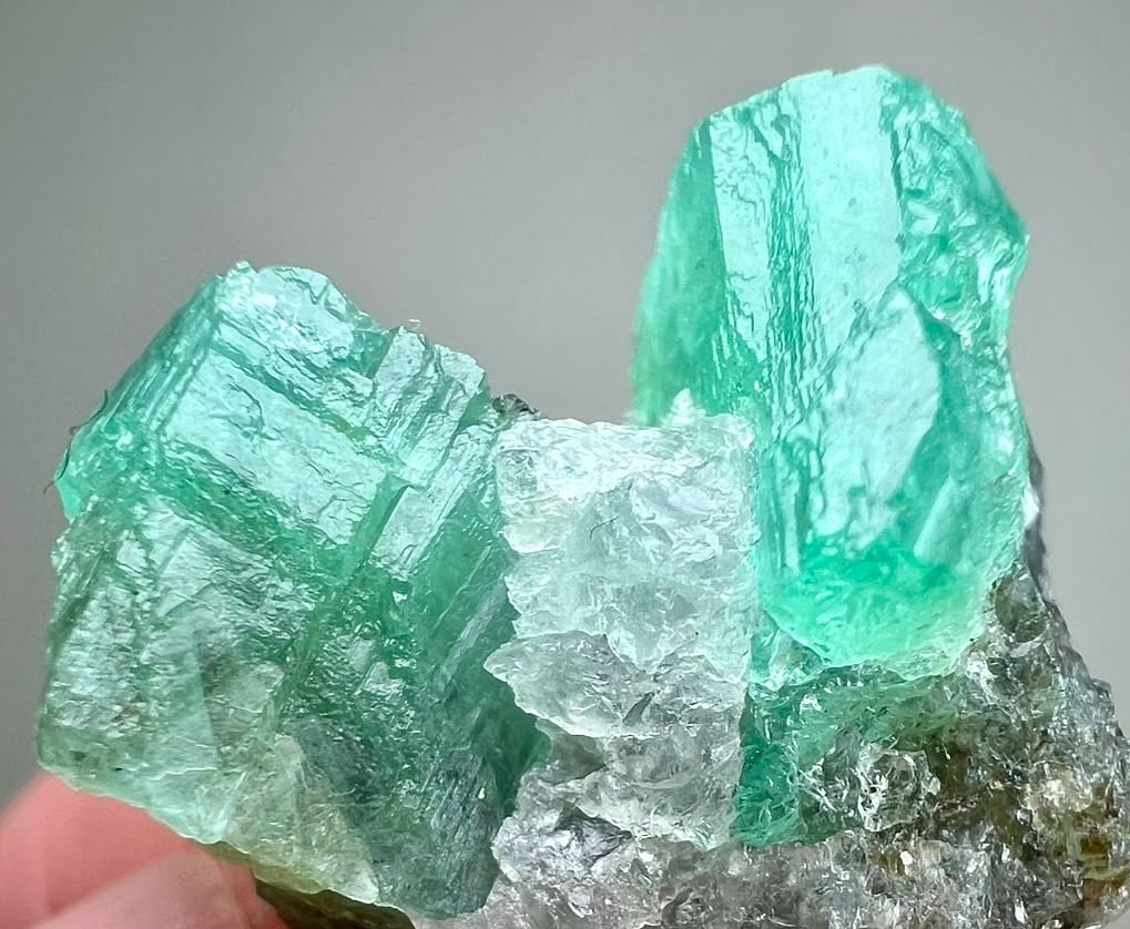 17 CT, Beryl Var! Full Terminated Natural Emerald on Matrix From Kpk Chitral@PAk