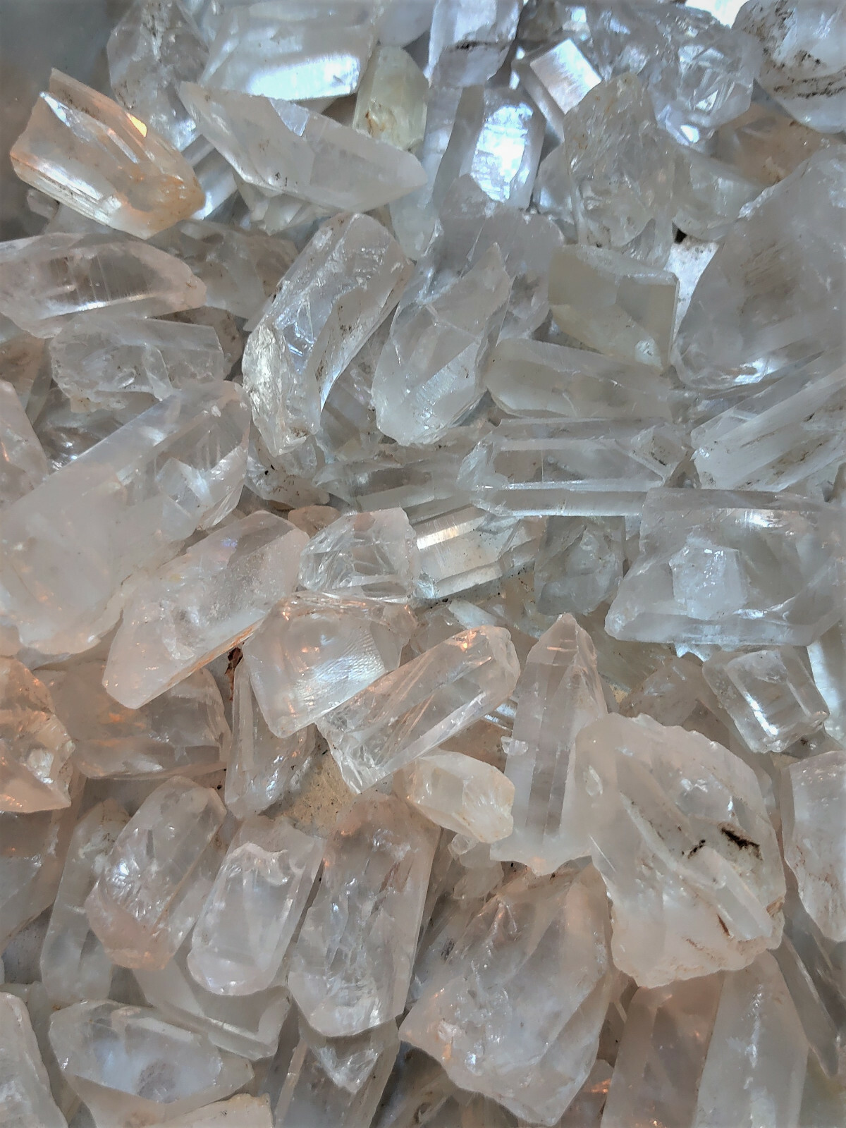 Clear Quartz Crystal Points and Chunks 1lb 1-3in