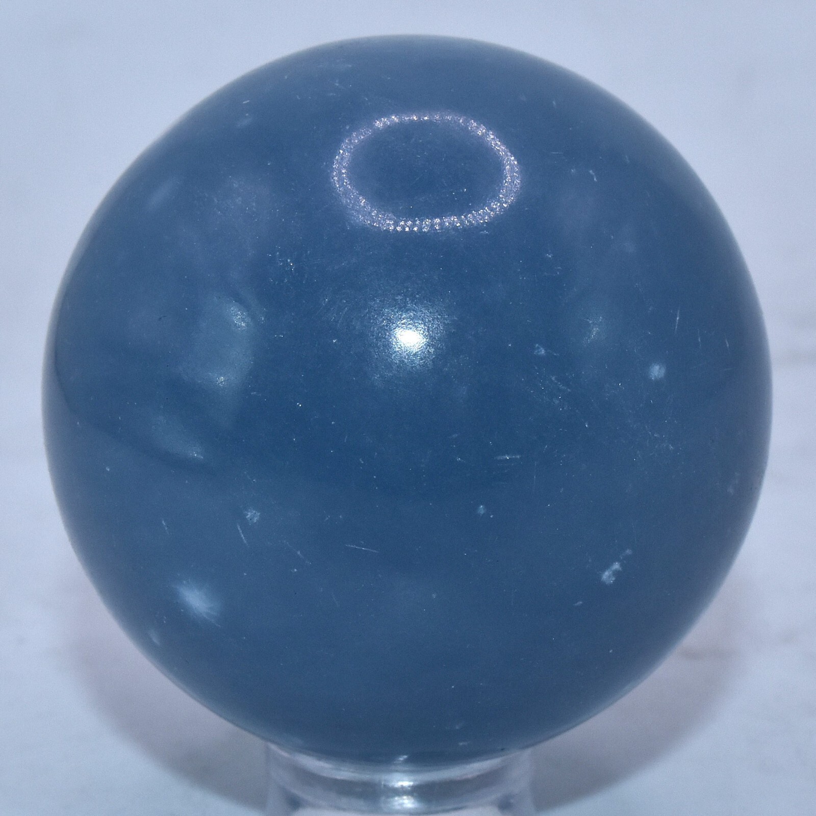 41mm Blue Angelite Anhydrite Sphere Polished Natural Gemstone Mineral Peru 1PC