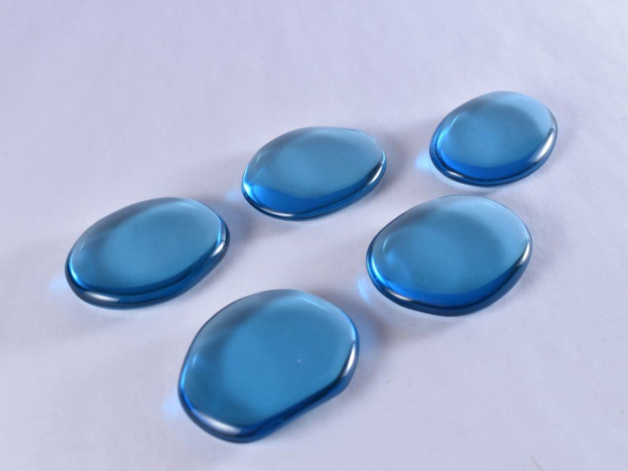 1x Polished Dark Blue Obsidian Palmstone Palm Stone Worry Stone Healing 40-45mm