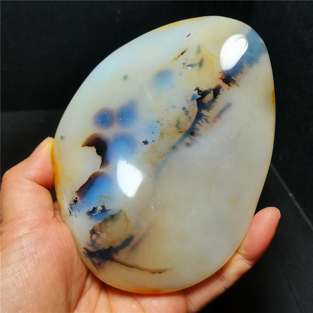 TOP 384 G Natural Polished Aquatic Plants Agate Crystal Madagascar BY384