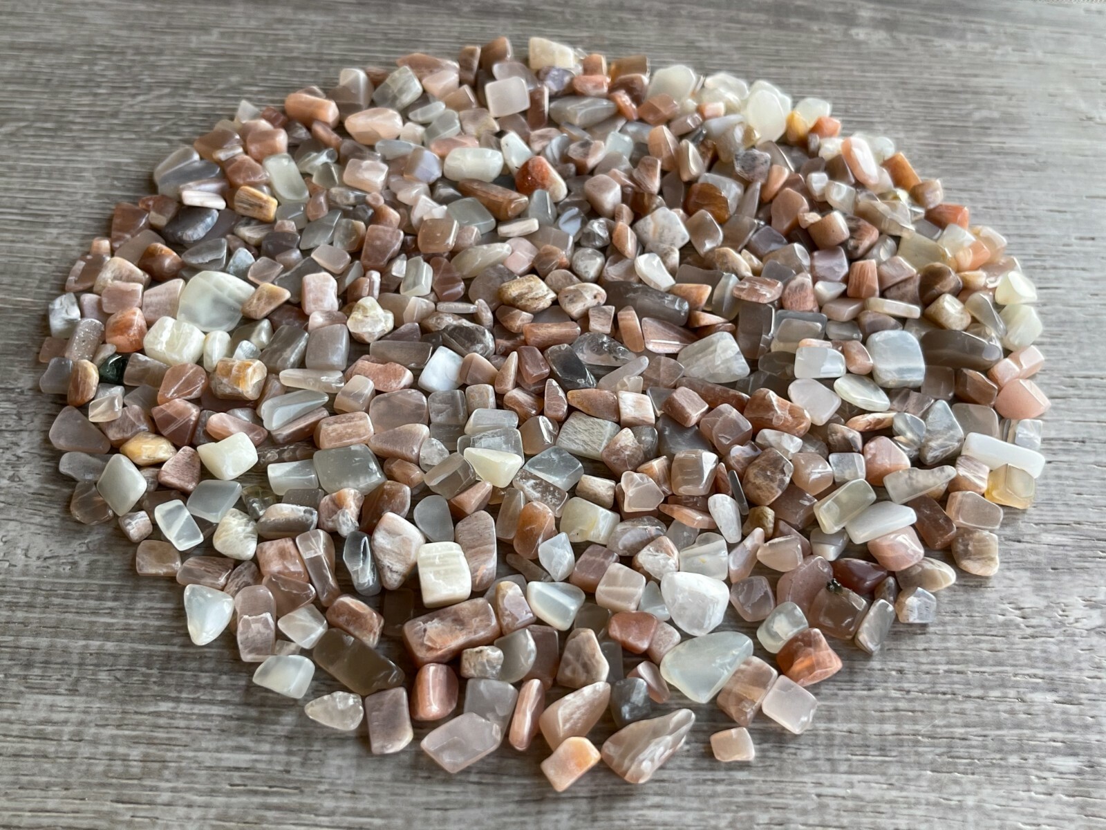 Grade A++ Multi Peach Moonstone Tumbled Gemstone Chips 4-15mm,Wholesale Bulk Lot