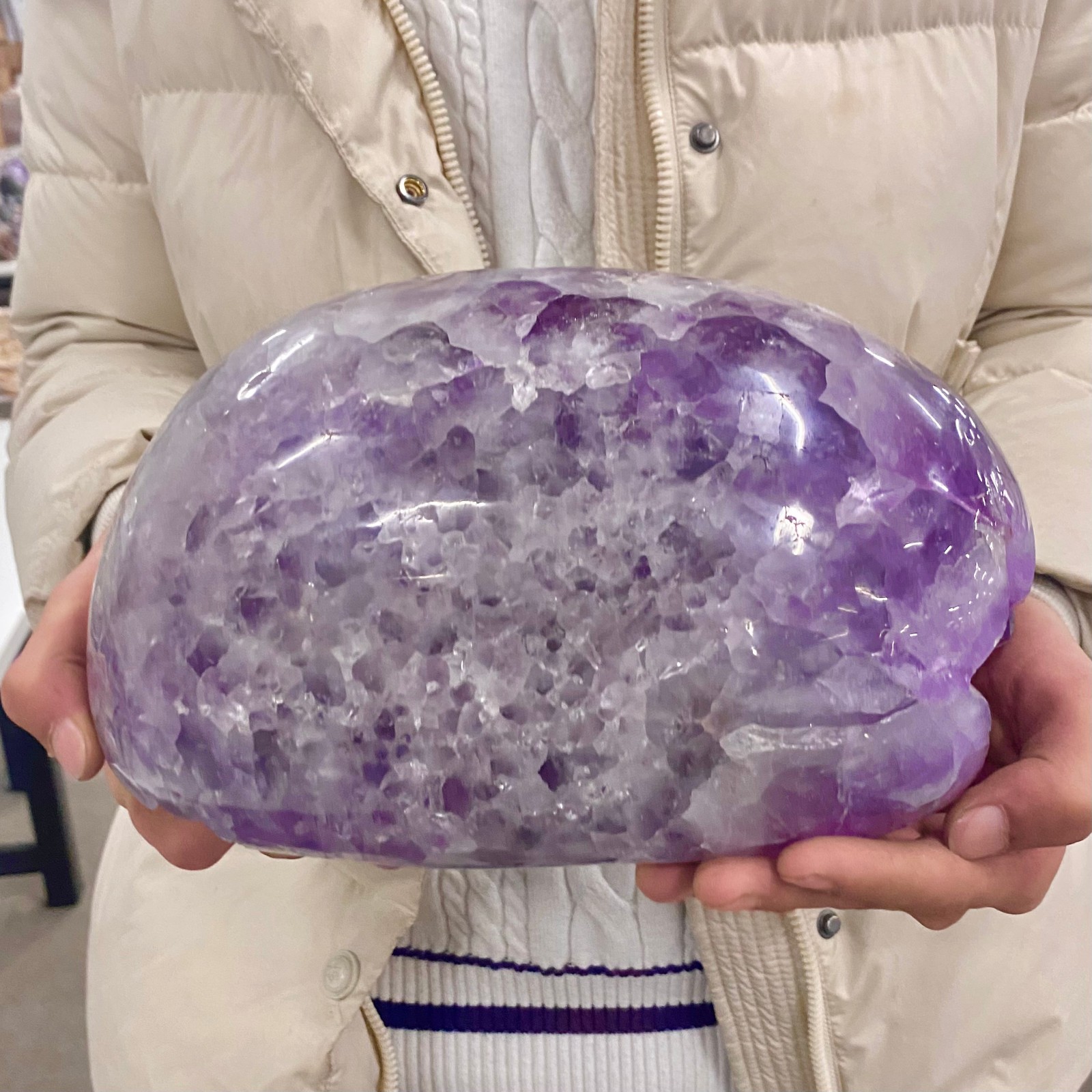 17.41LB Large Natural Amethyst geode quartz cluster crystal specimen Healing