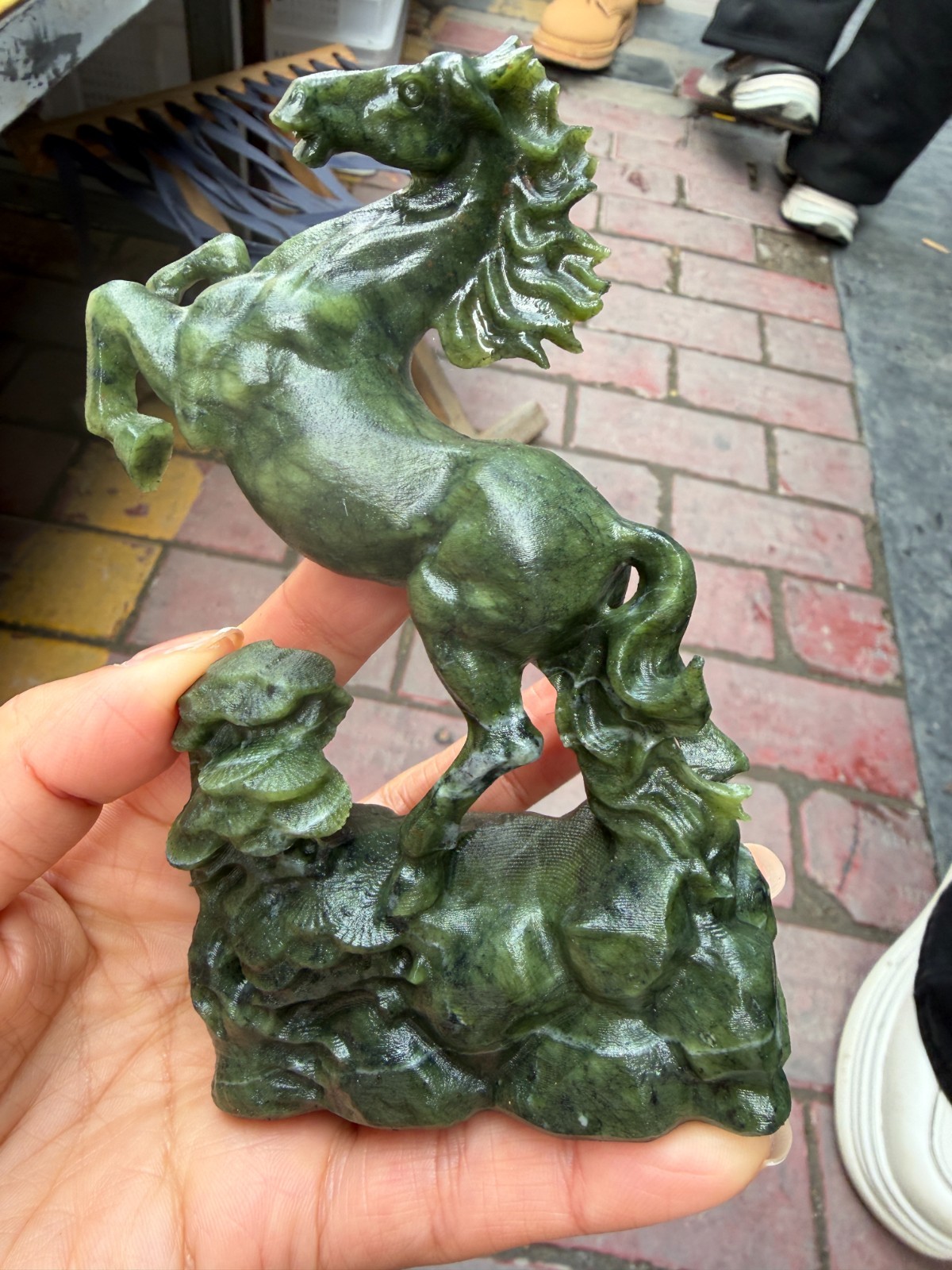 1pc Natural ophiolite Quartz Carved horse Skull Reiki Decor