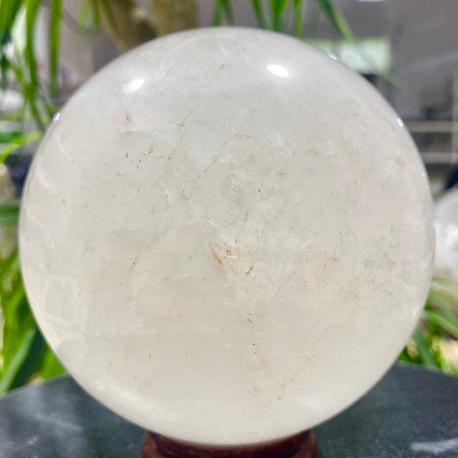 4.62LB white crystal transparent quartz crystal ball Reiki repair
