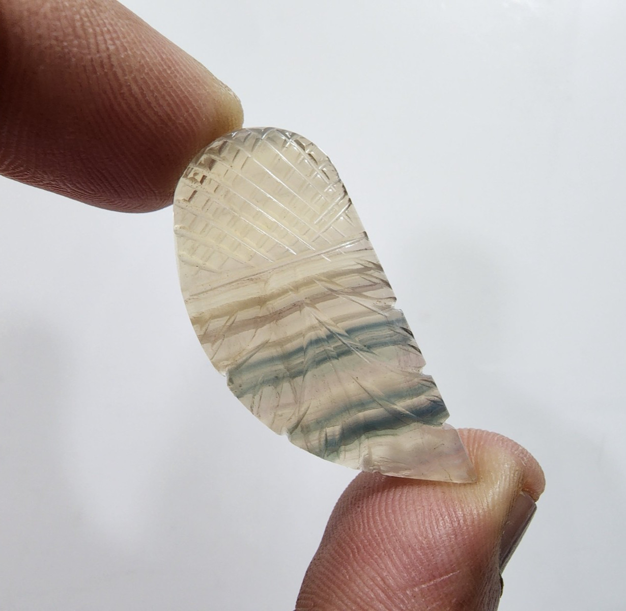 Superb Terrific Designing Carving Rainbow Fluorite Fancy 50 Crt Loose Gemstone