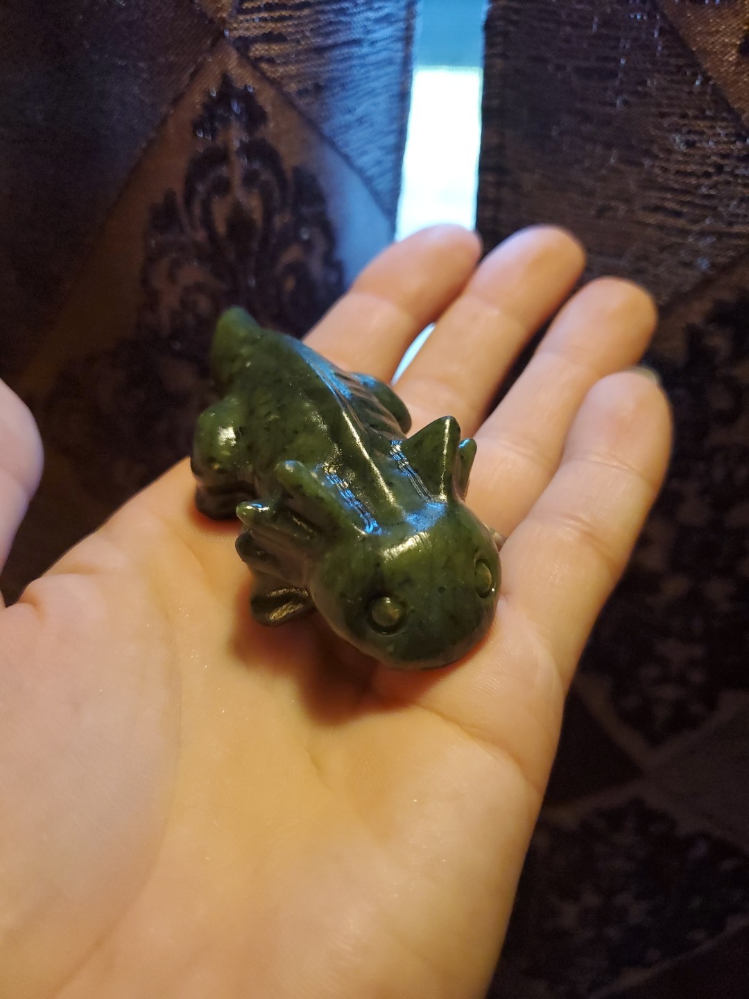 Carved Ophiolite Lizard Salamander Crystal Figure
