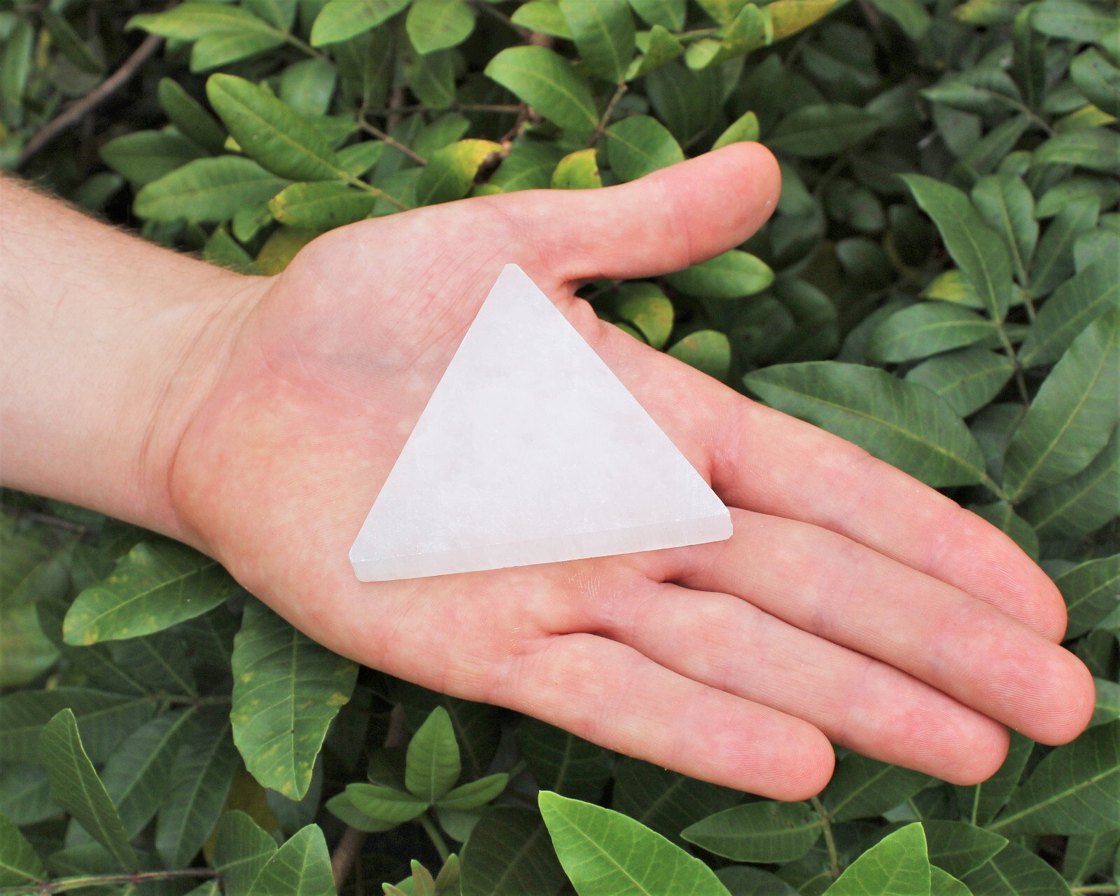 Polished Selenite Charging Station 3″: Triangle Crystal Plate (Cleanse Crystals)