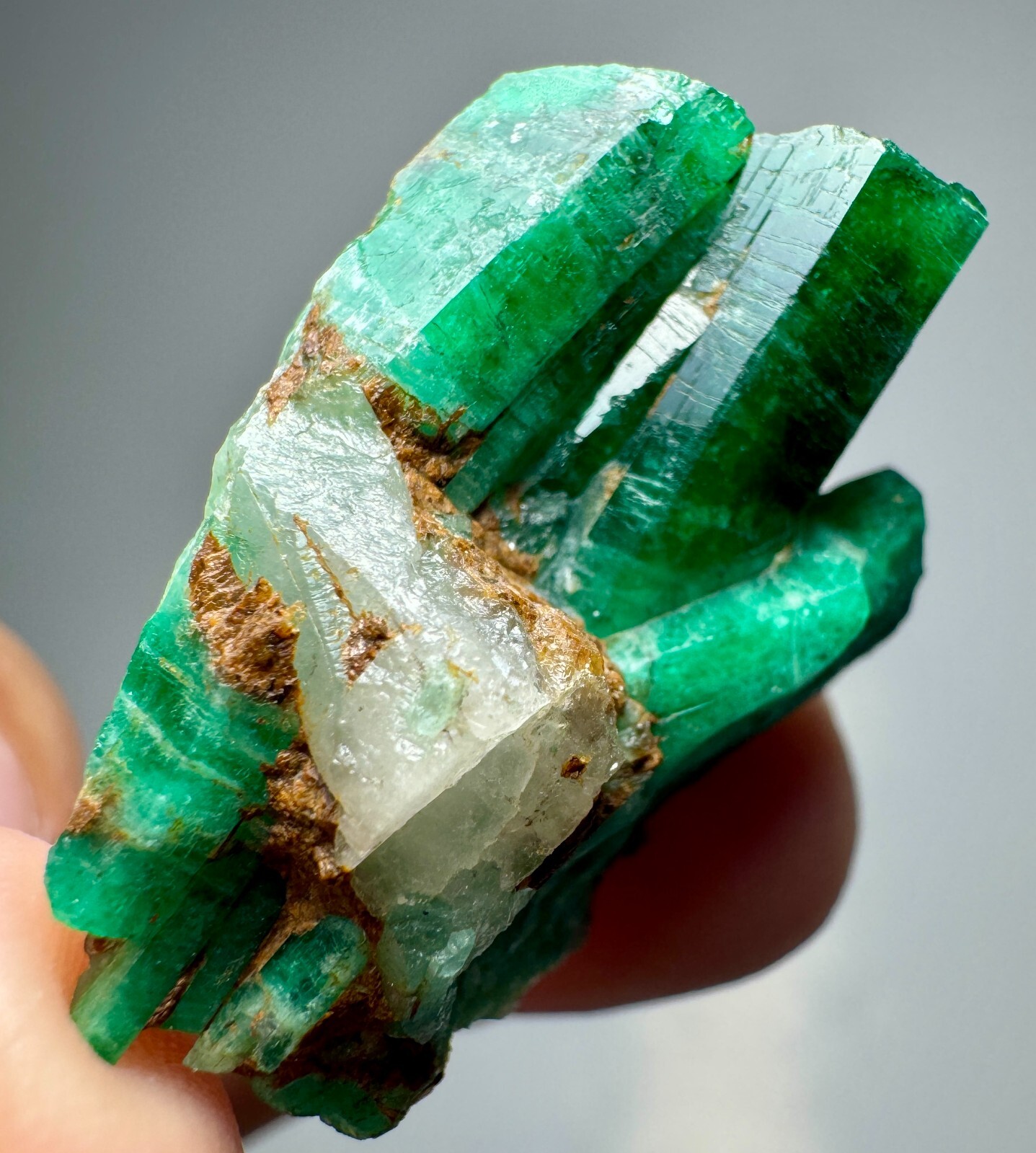 Panjshir Green Emerald Crystals Bunch With Quartz @AFG. 38 Carat