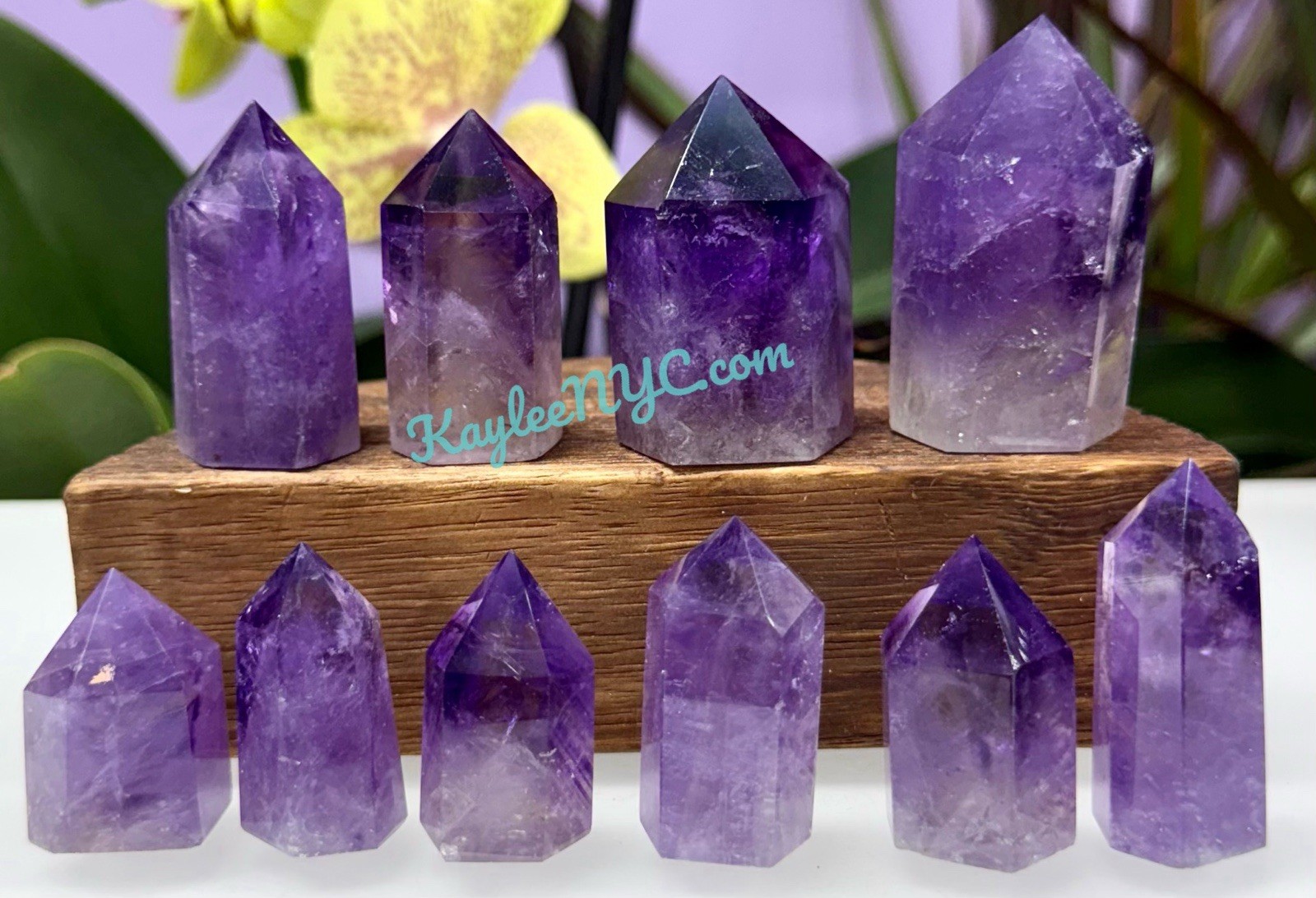 Wholesale Lot 0.5 Lb Natural Amethyst Obelisk Tower Point Crystal