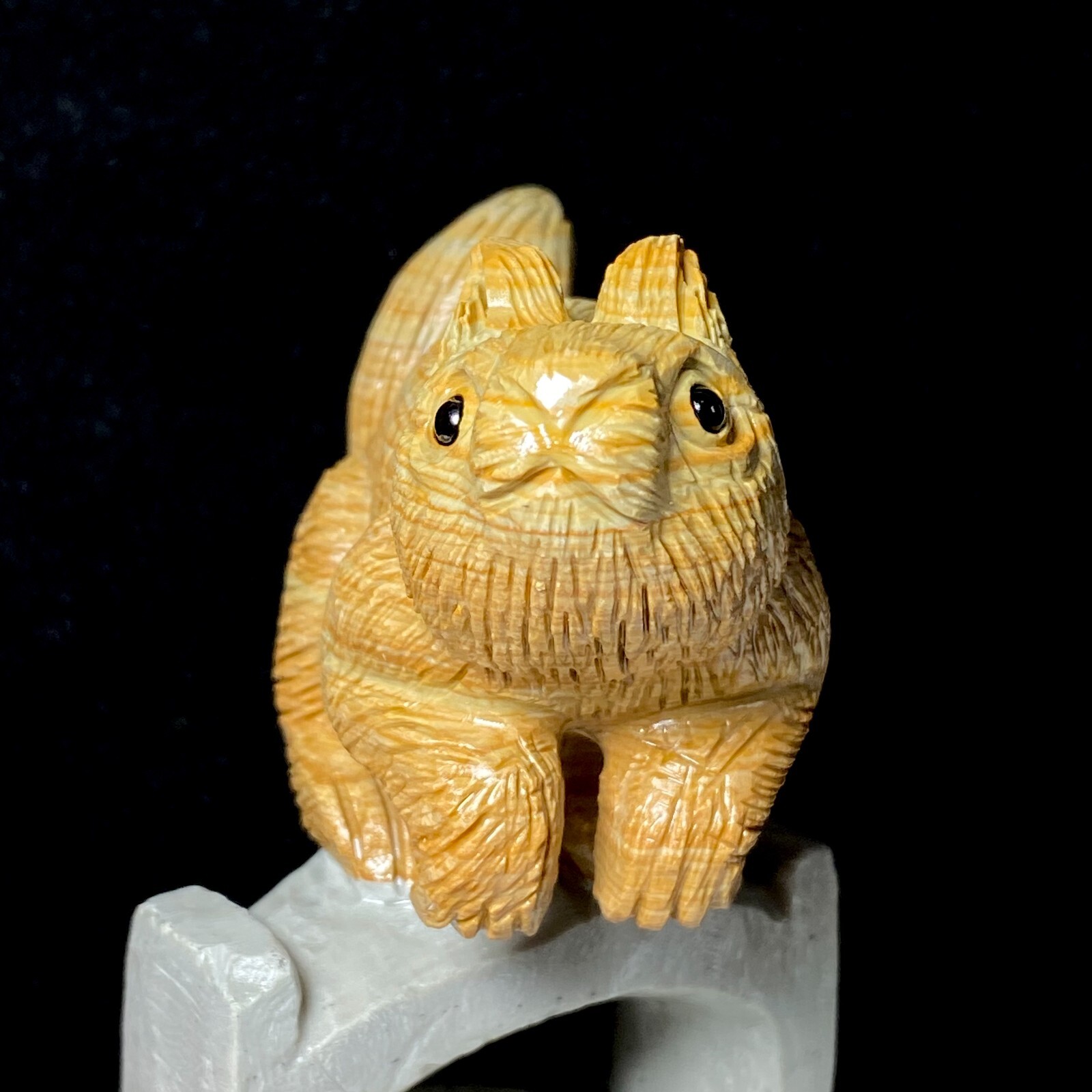 Natural Crystal Quartz Mineral Specimen Songhua Stone Handcarved Squirrel Gift
