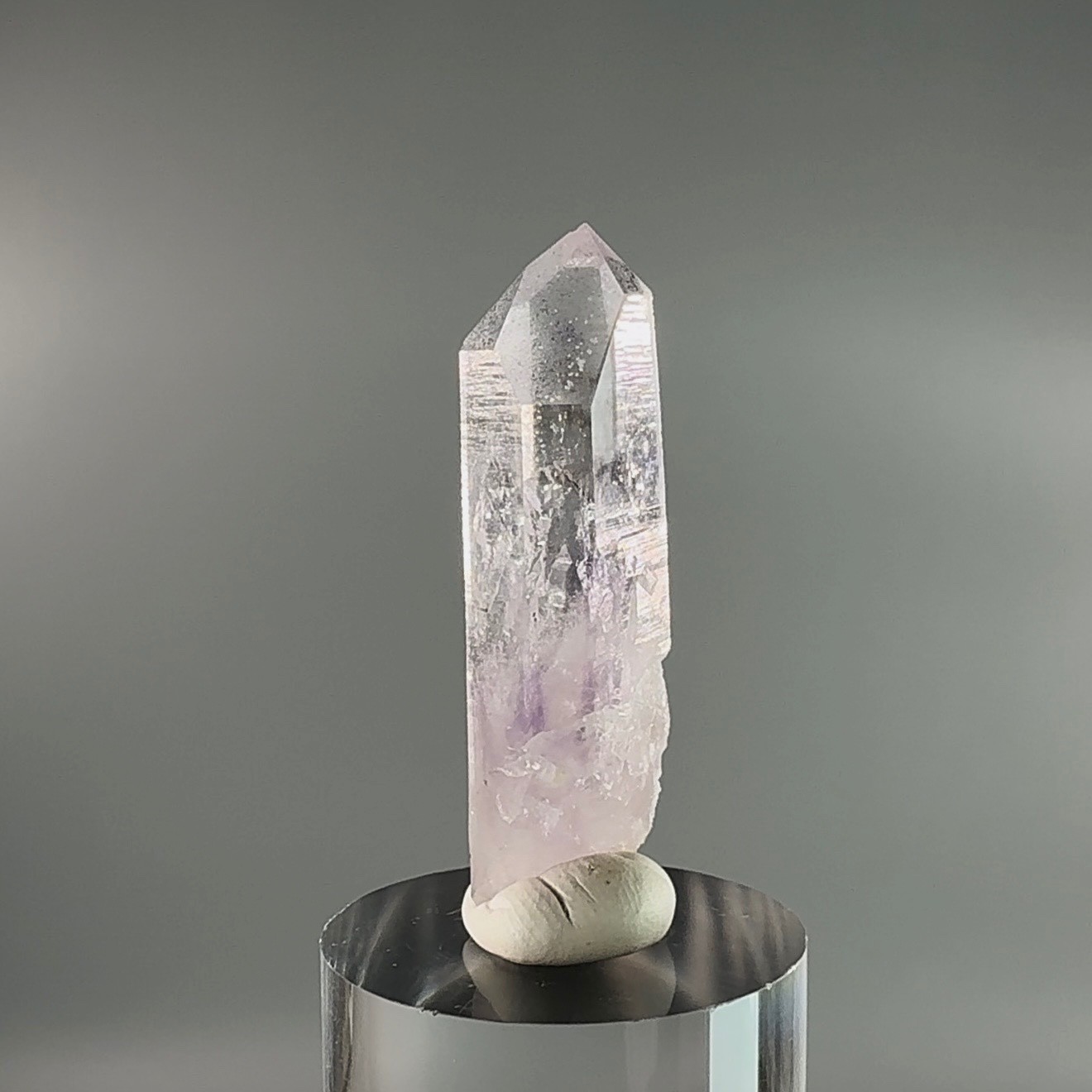 Large Moving Bubble! RARE Lilac Pink Brandberg Amethyst Enhydro w White Chlorite